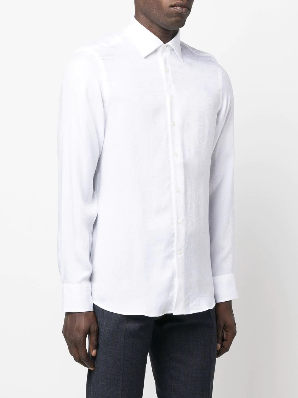 point-collar lyocell shirt - 3