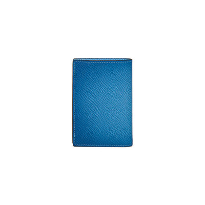 Santoni Light blue saffiano leather vertical wallet outlook