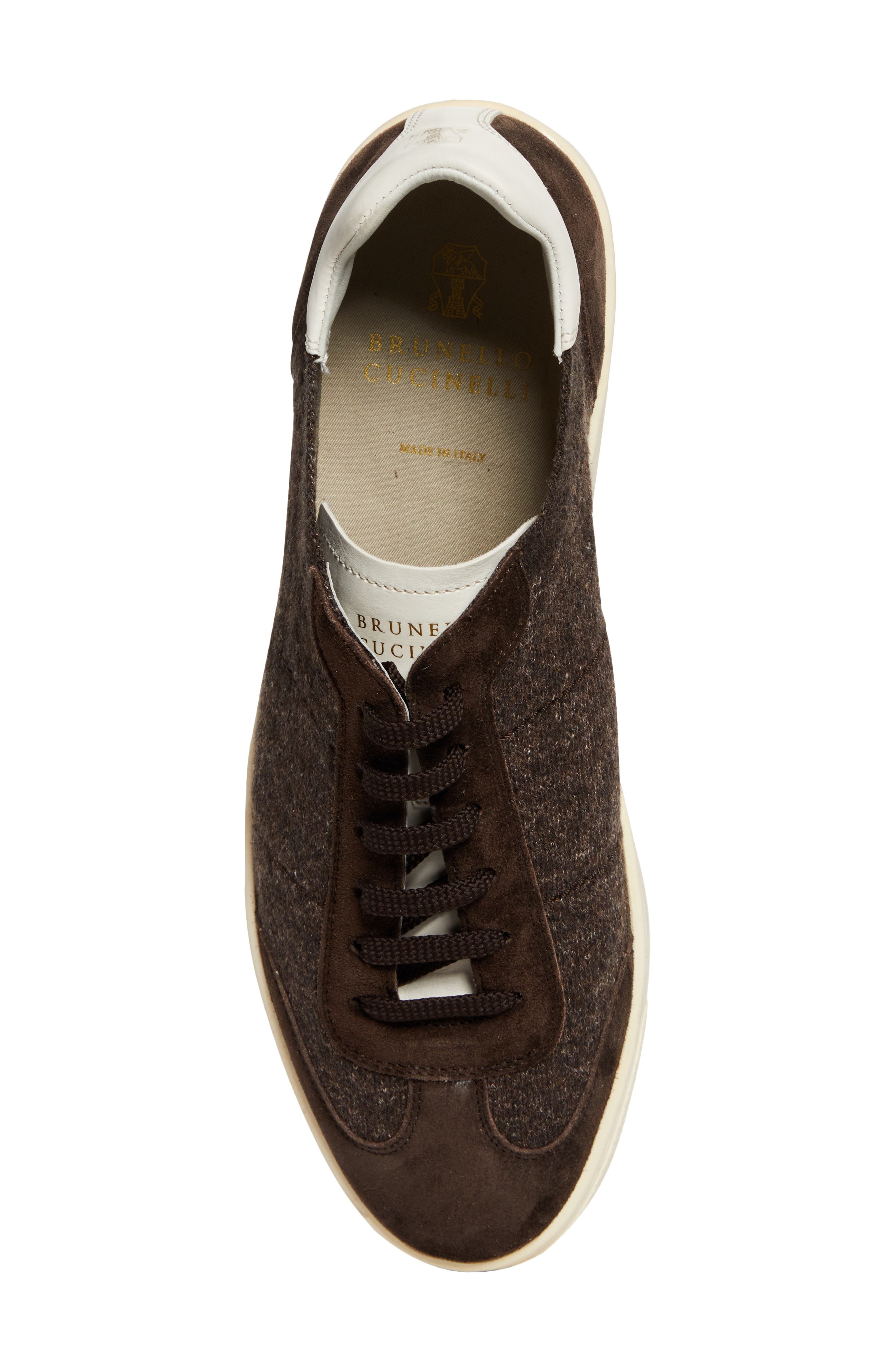 Brunello Cucinelli Mixed Media Low Top Sneaker in Cam27 Dark Brown at Nordstrom - 5