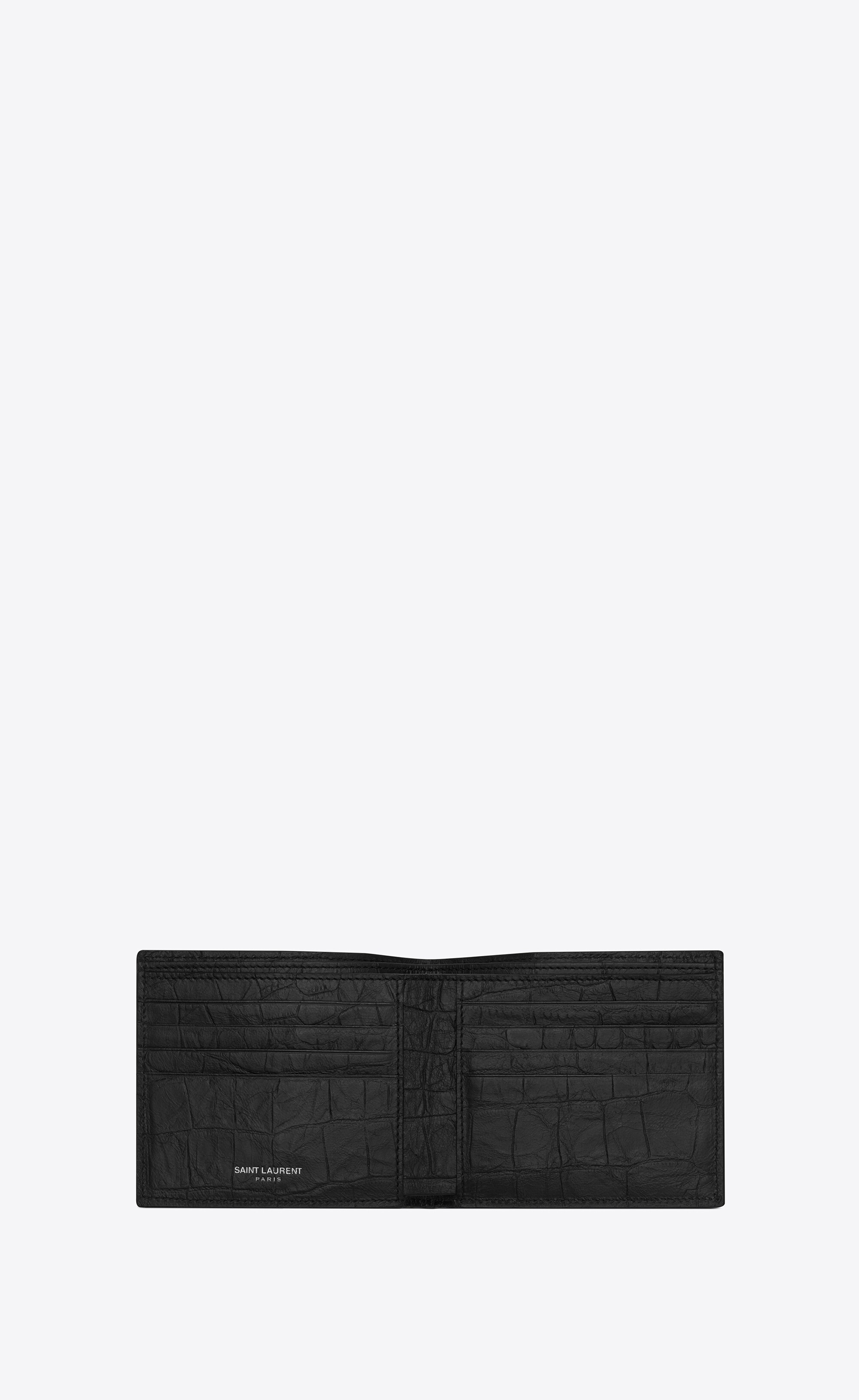 monogram east/west wallet in crocodile embossed leather - 3