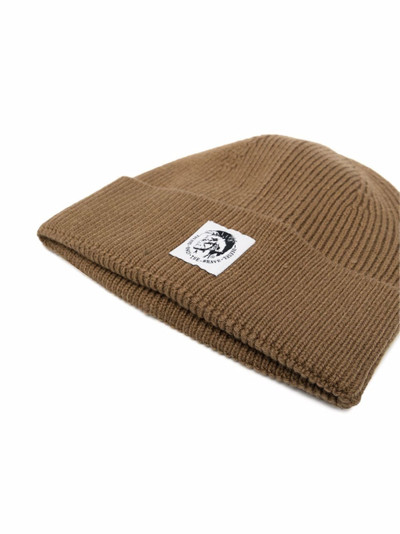 Diesel Mohawk-patch rib-knit beanie outlook