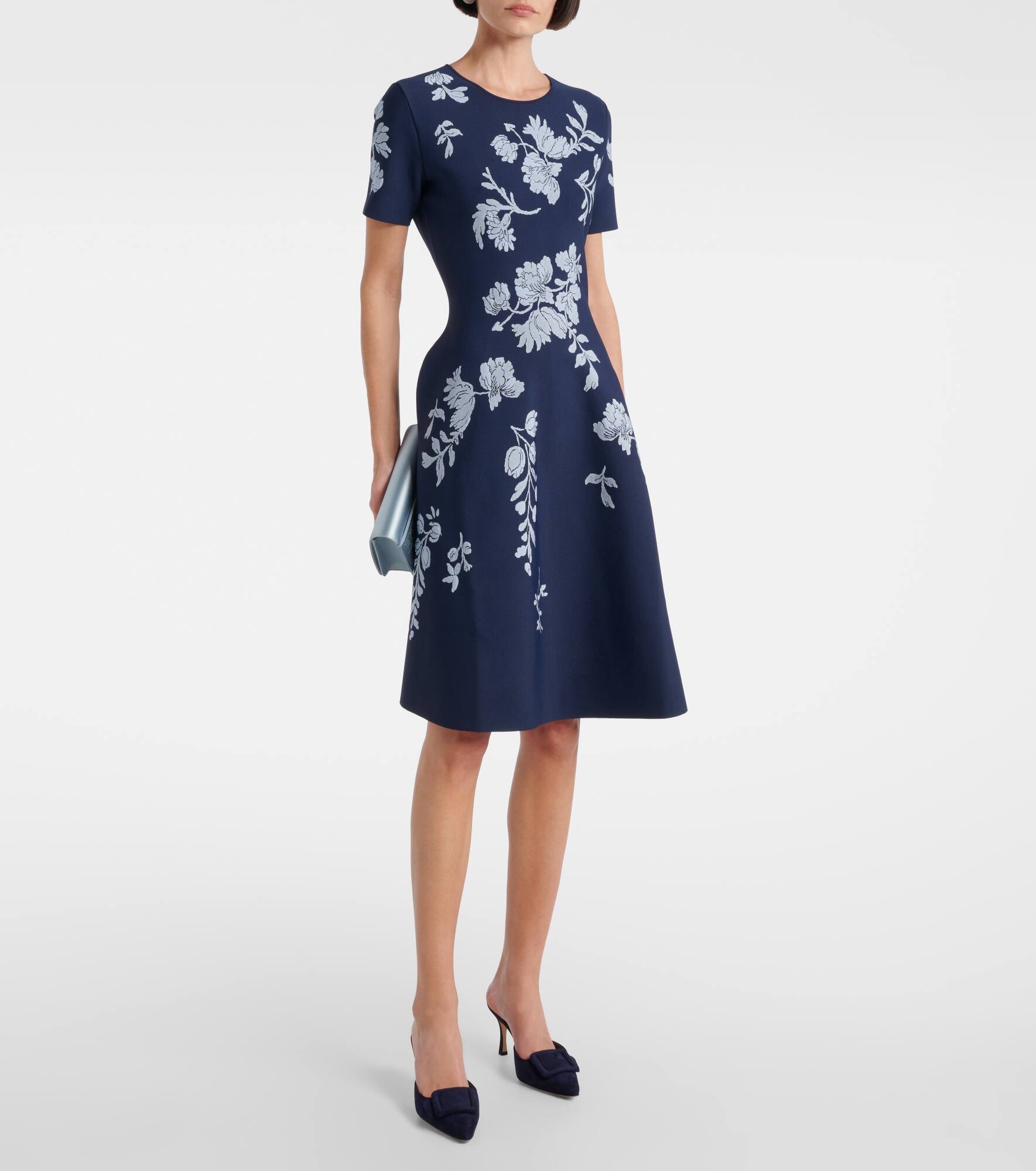 Floral jacquard midi dress - 2