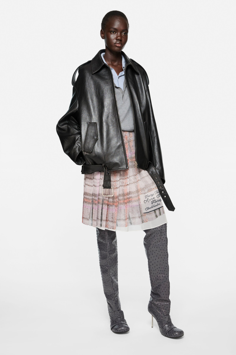 Acne Studios Leather biker jacket - Black outlook