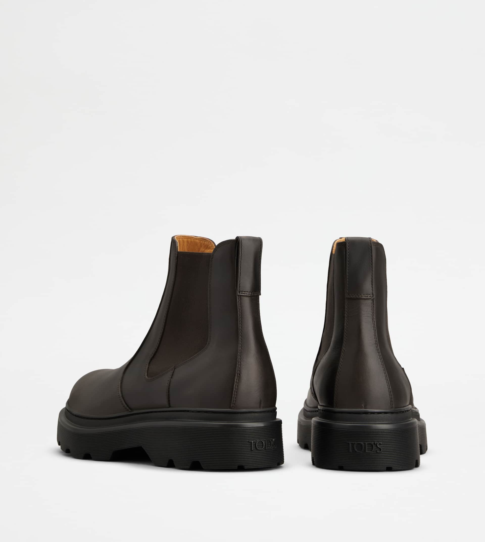 ANKLE BOOTS IN LEATHER - BROWN - 3
