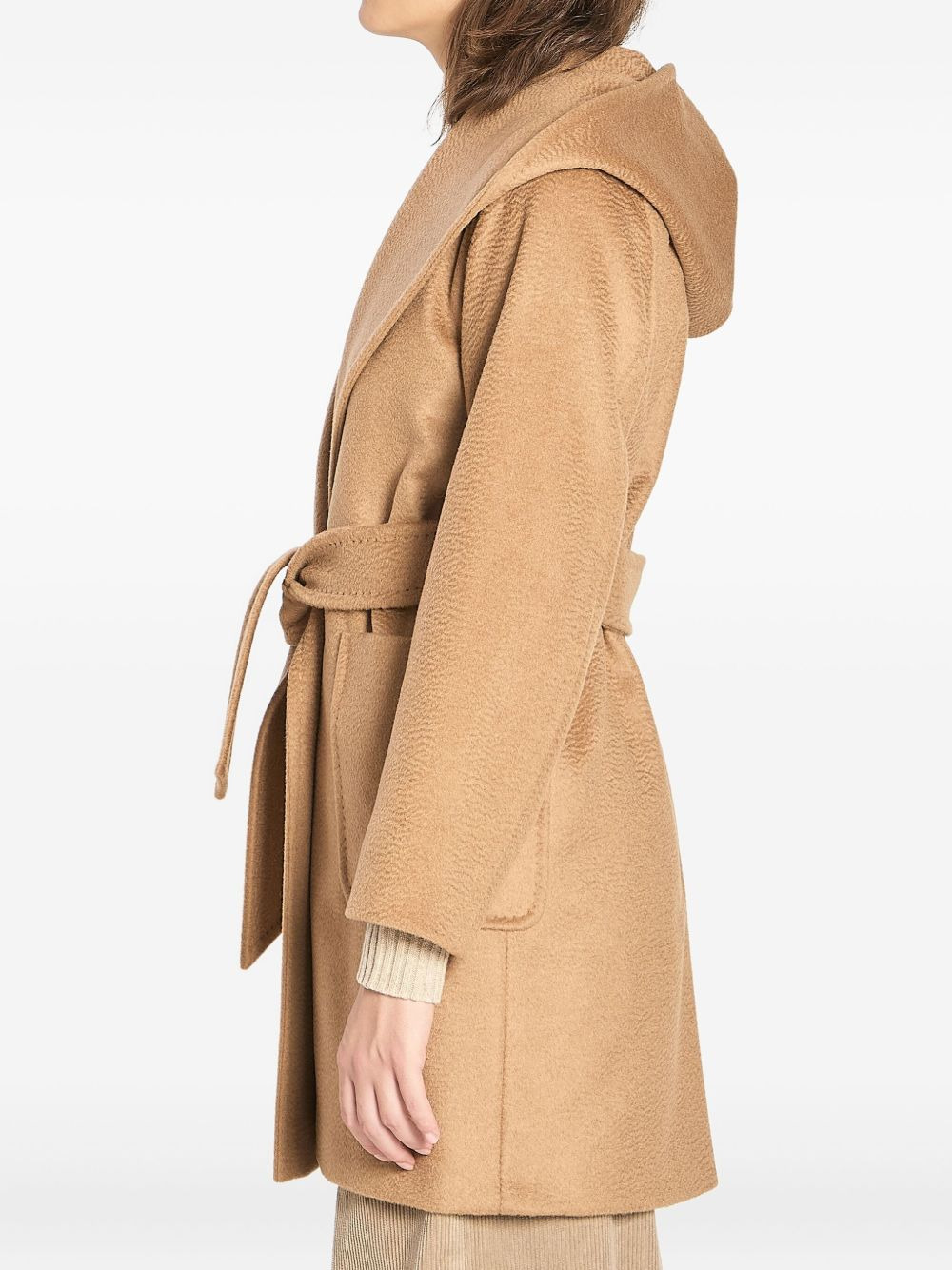 hooded belted coat - 3