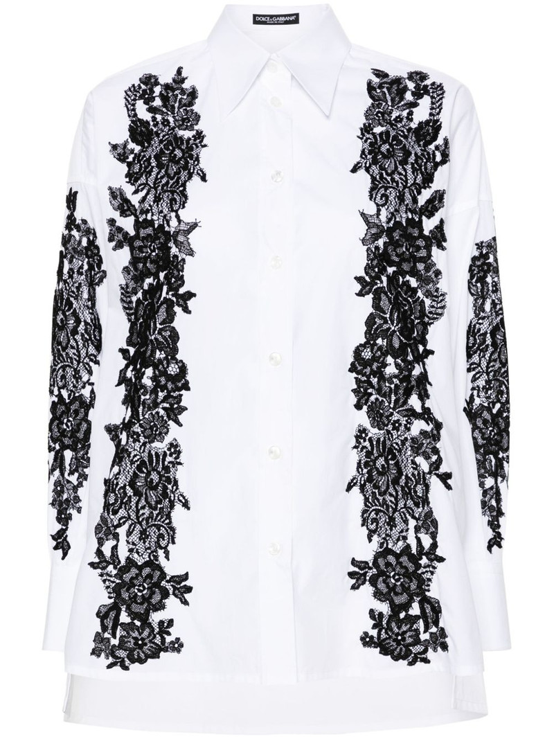lace-trim cotton shirt 1