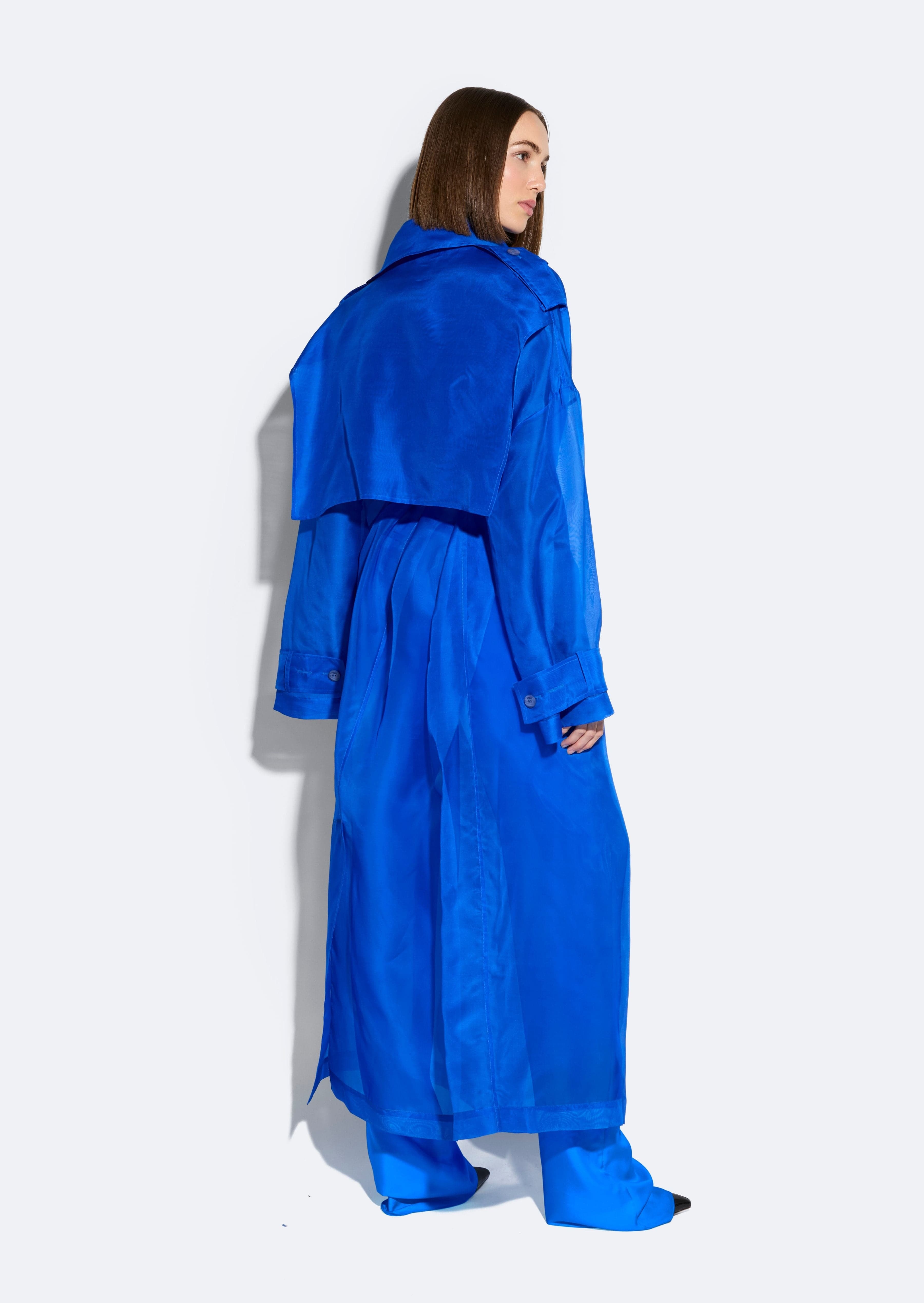 Organza Double Breasted Trench - 3