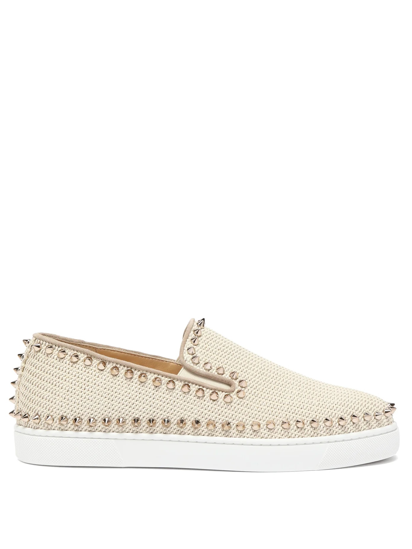 Boat spike-embellished woven slip-on trainers - 1