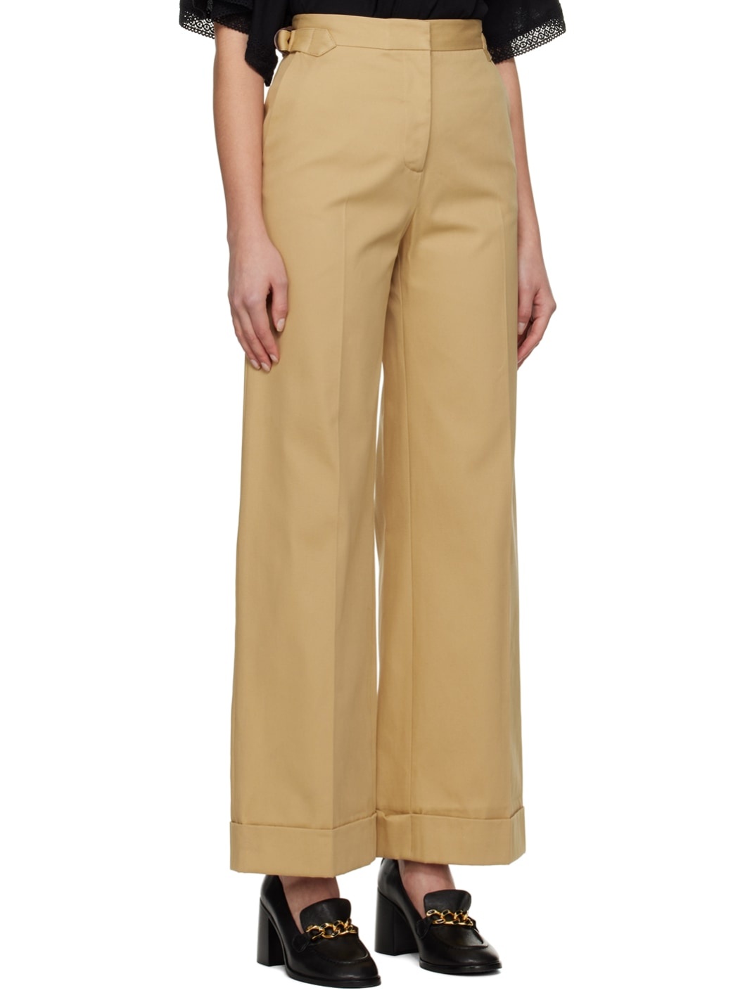 Brown Wide Cuffed Trousers - 2