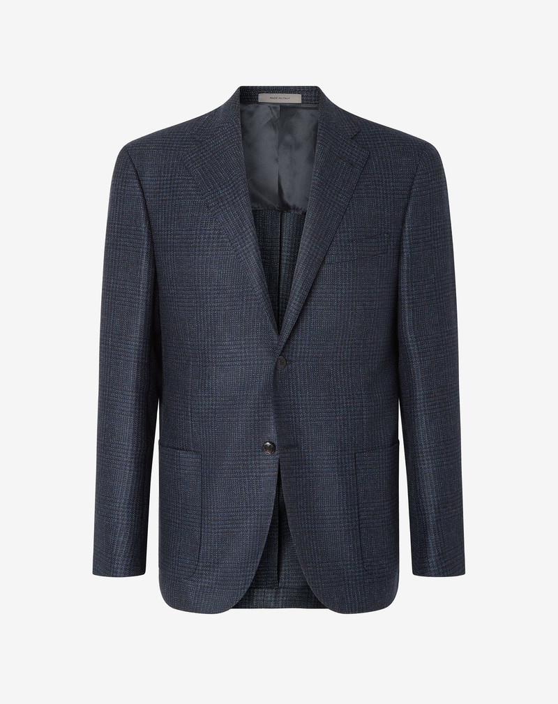 Blue glen plaid wool jacket 1
