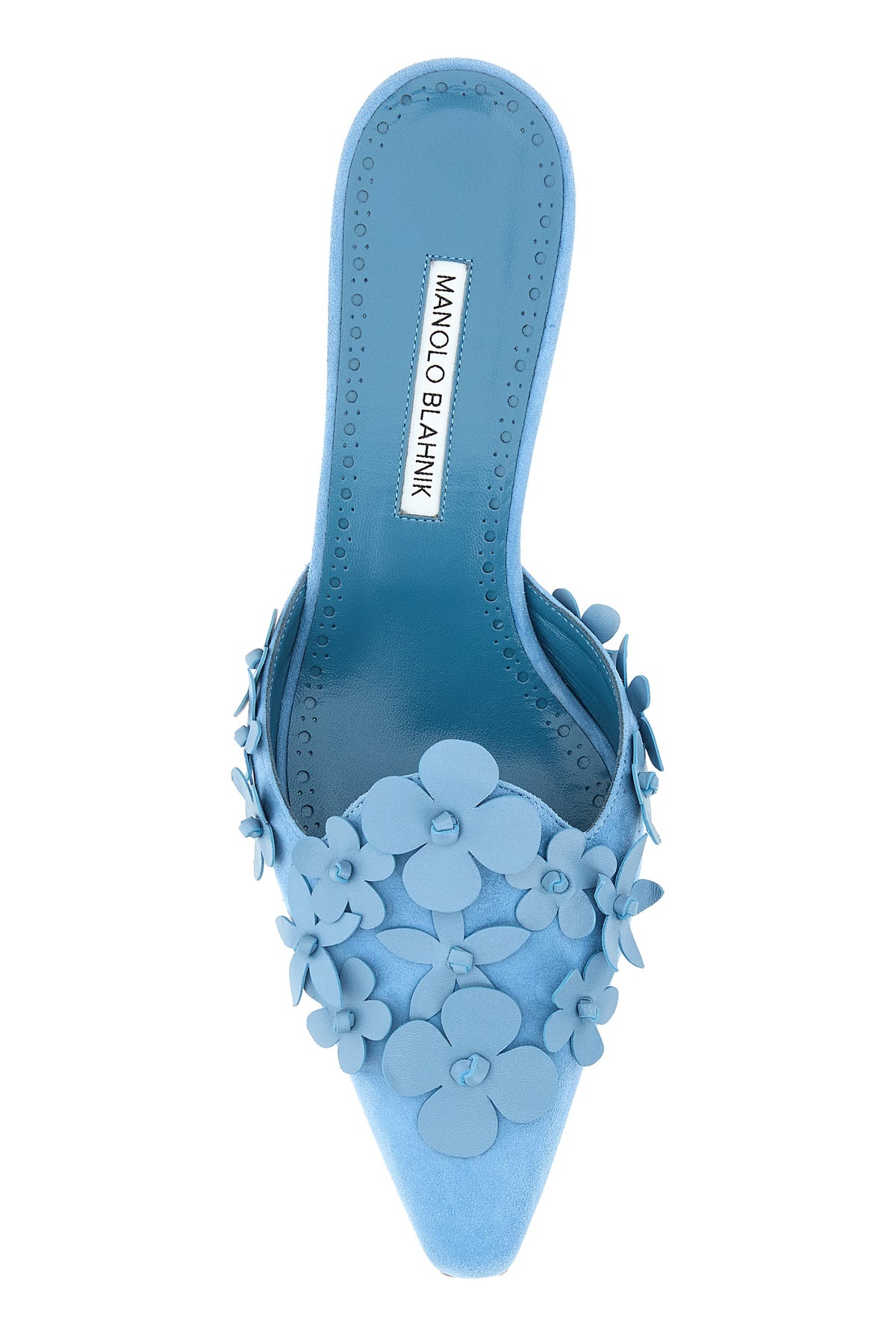 Light blue suede Harnes mules - 4