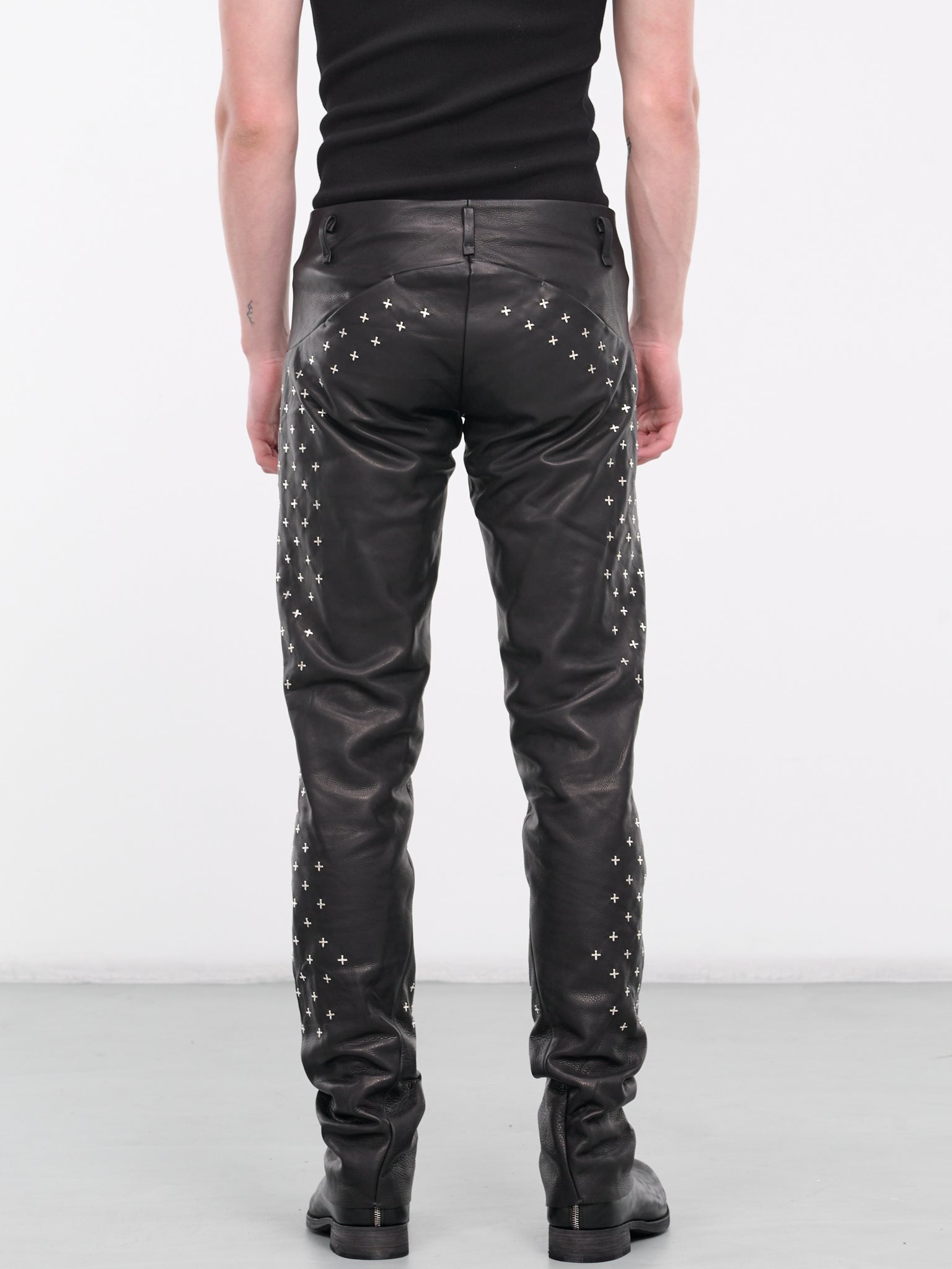 Silver Cross Leather Trousers - 3
