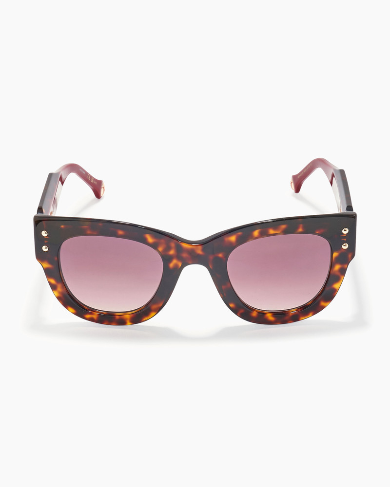 Round Frame Sunglasses With Contrast Temples 1