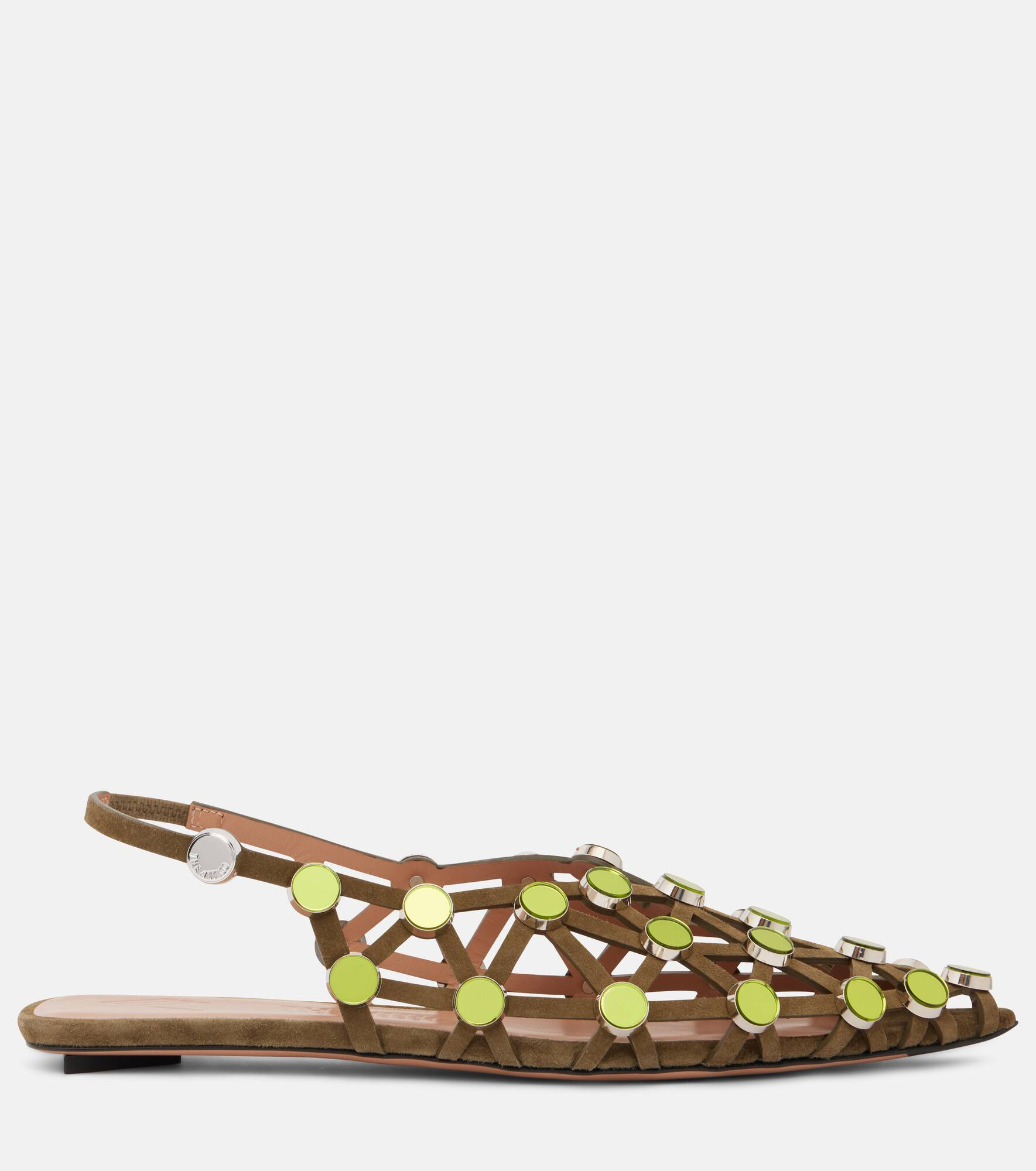 Grid embellished ballet flats - 4