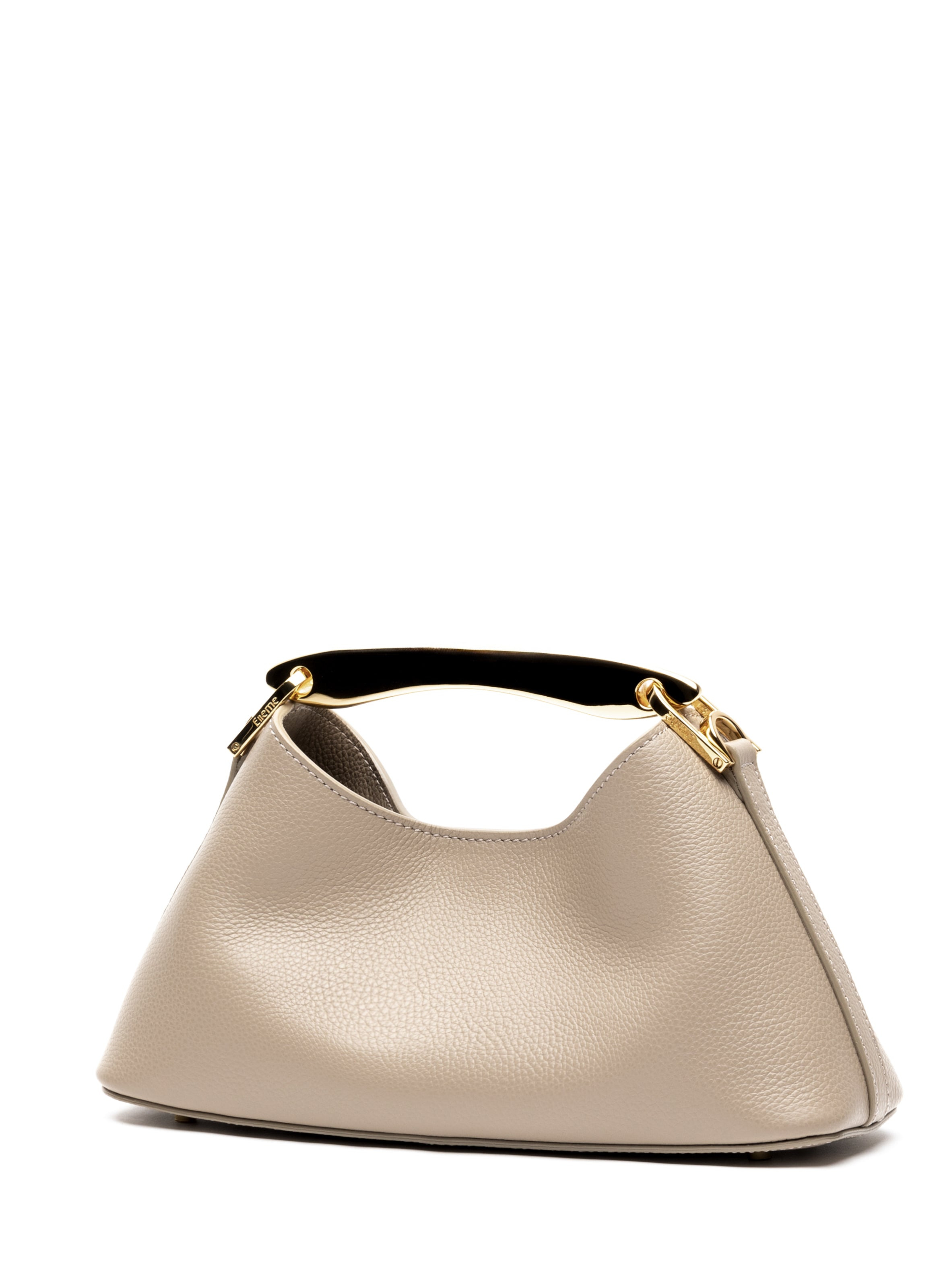 Mini Boomerang Pebbled Leather Taupe - Gold - 2