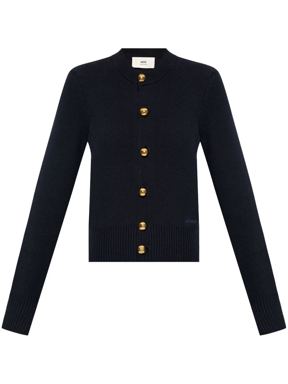 logo-embroidered cardigan - 1