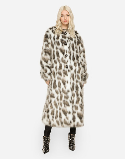 Dolce & Gabbana Leopard-effect faux fur coat outlook