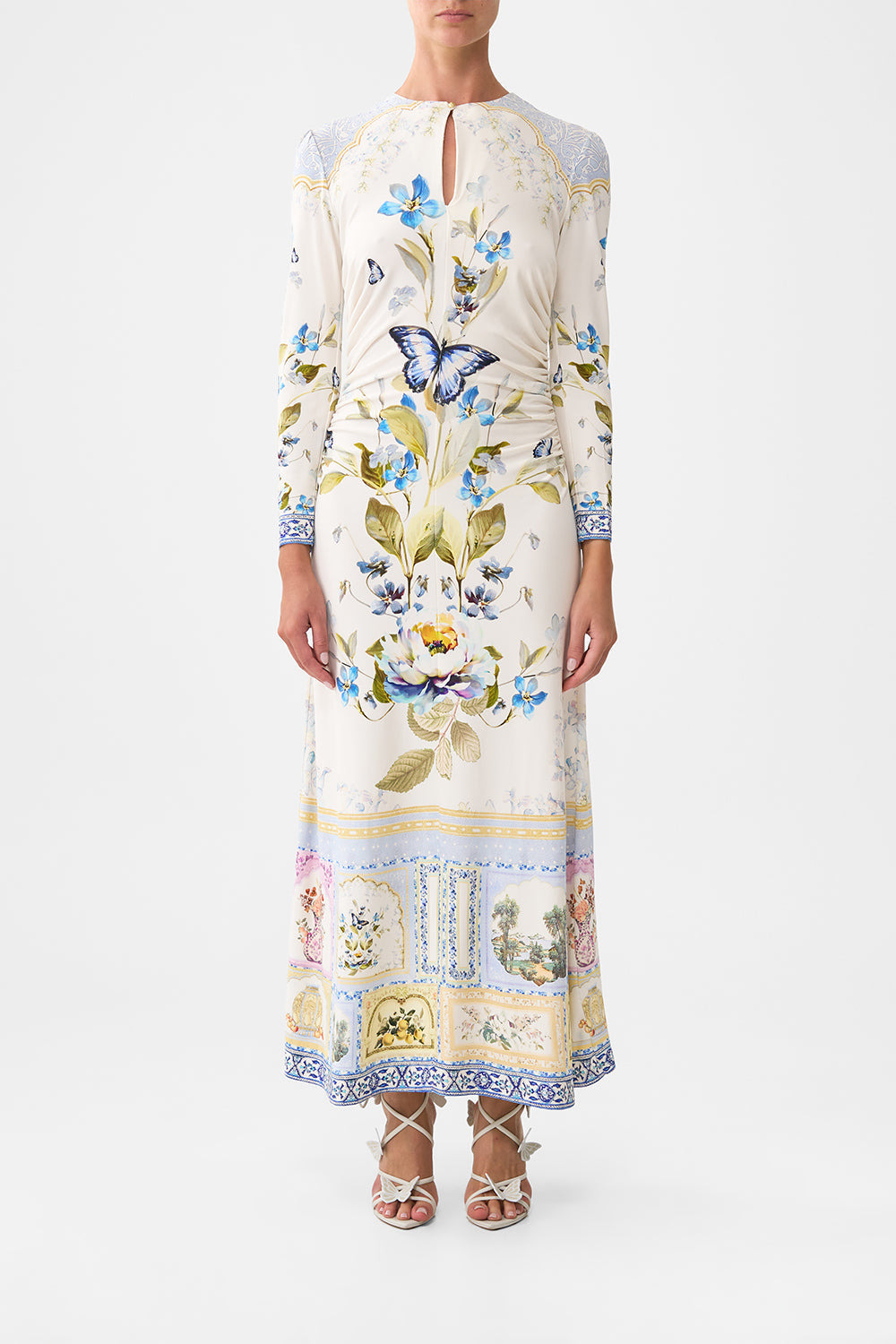 GATHERED JERSEY LONG DRESS - 2