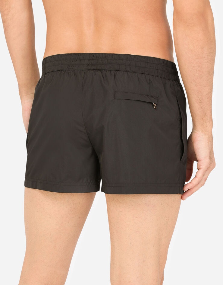 Short swim trunks with branded plate - 5