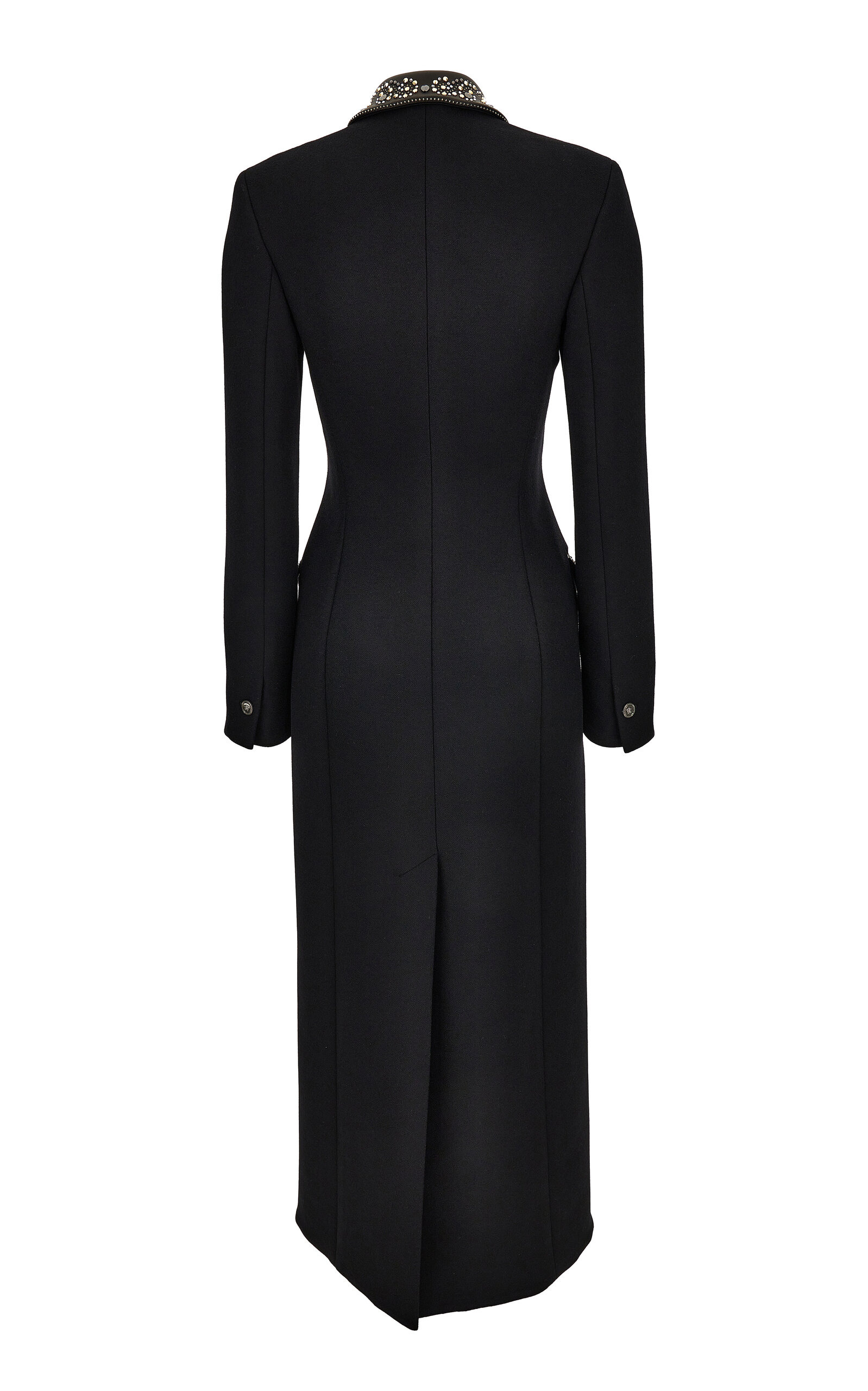 Studded Felted Wool Coat black - 2