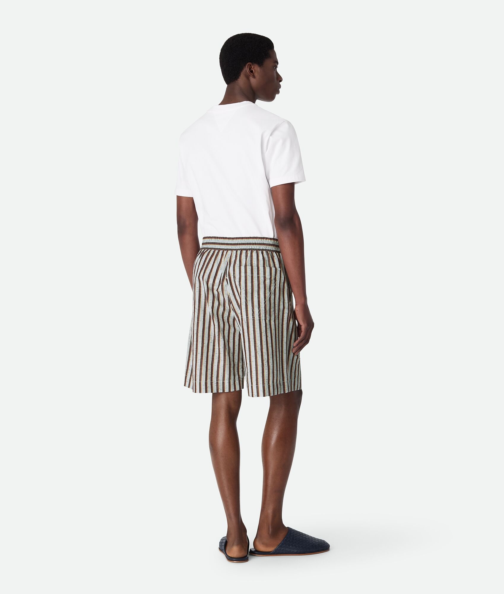 Stripe Cotton And Linen Shorts - 3