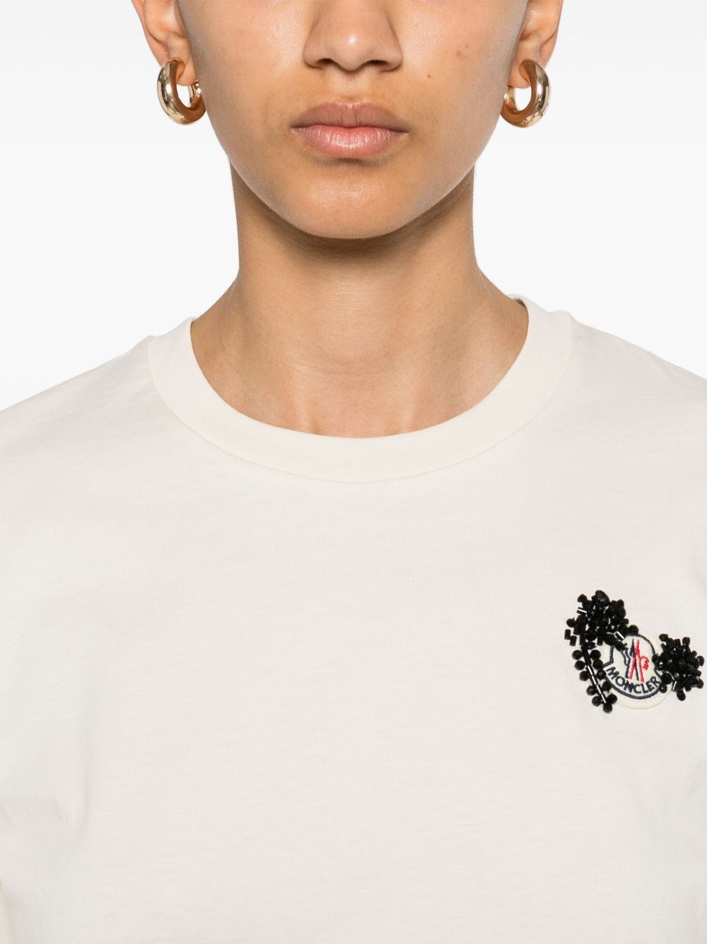 hand-beaded cotton T-shirt - 5