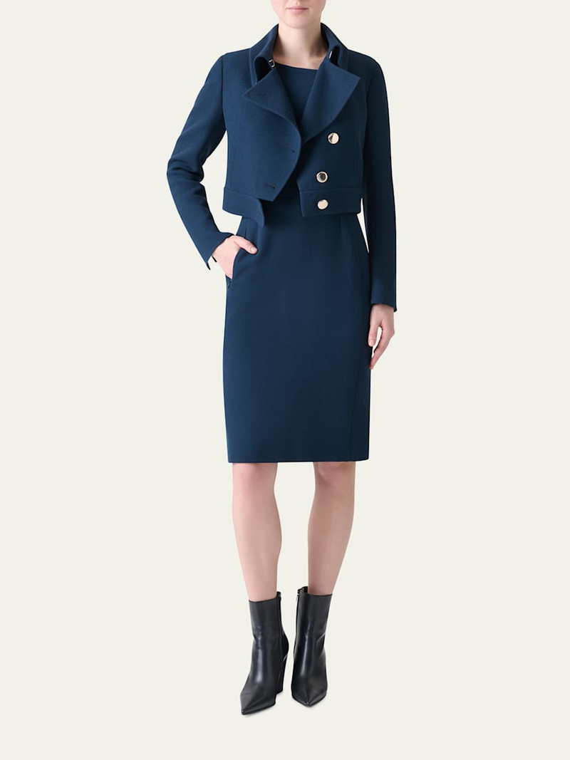 AKRIS Dana Asymmetric-Button Wool Crepe Jacket outlook
