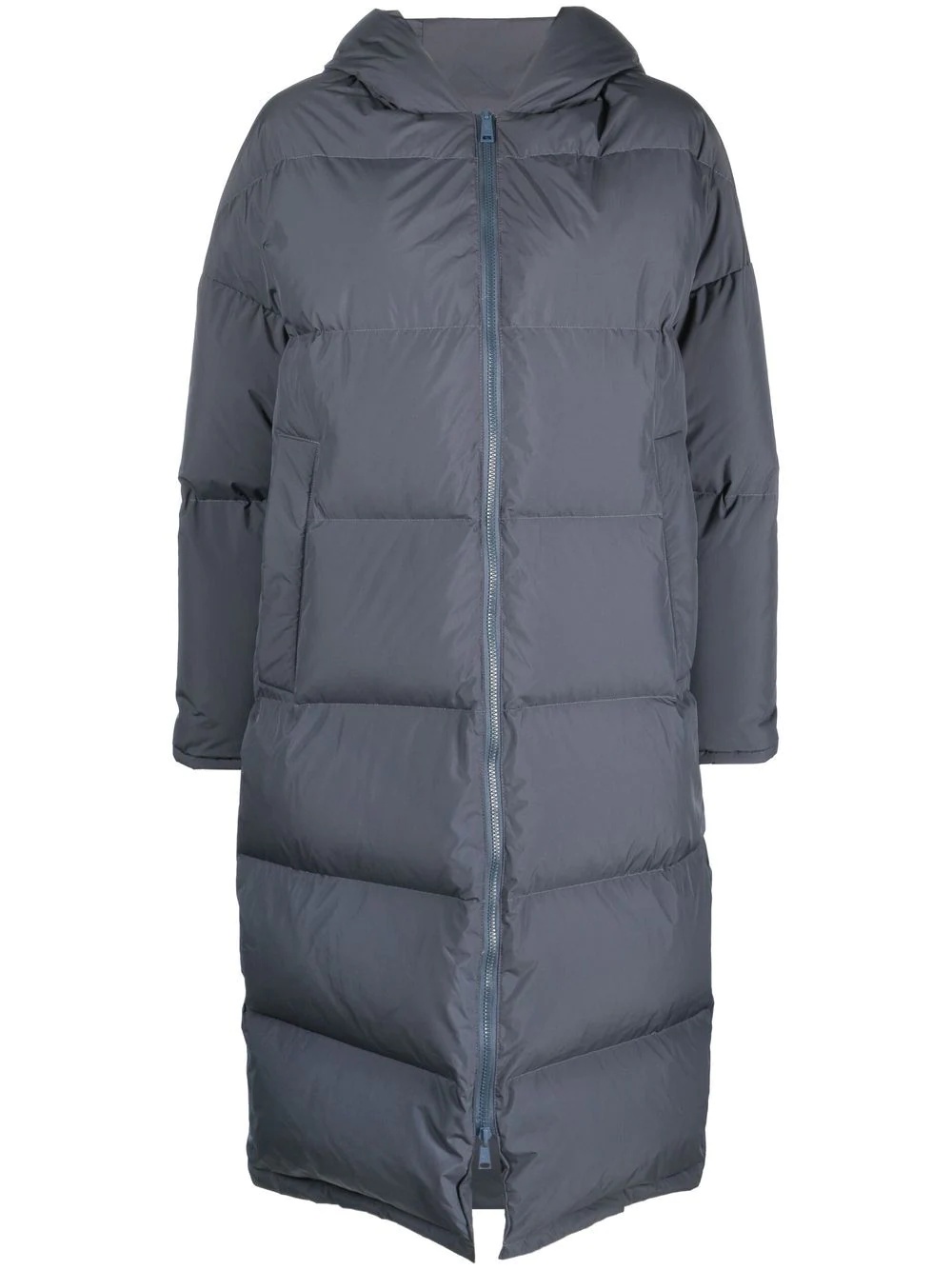 long-length hooded puffer coat - 1