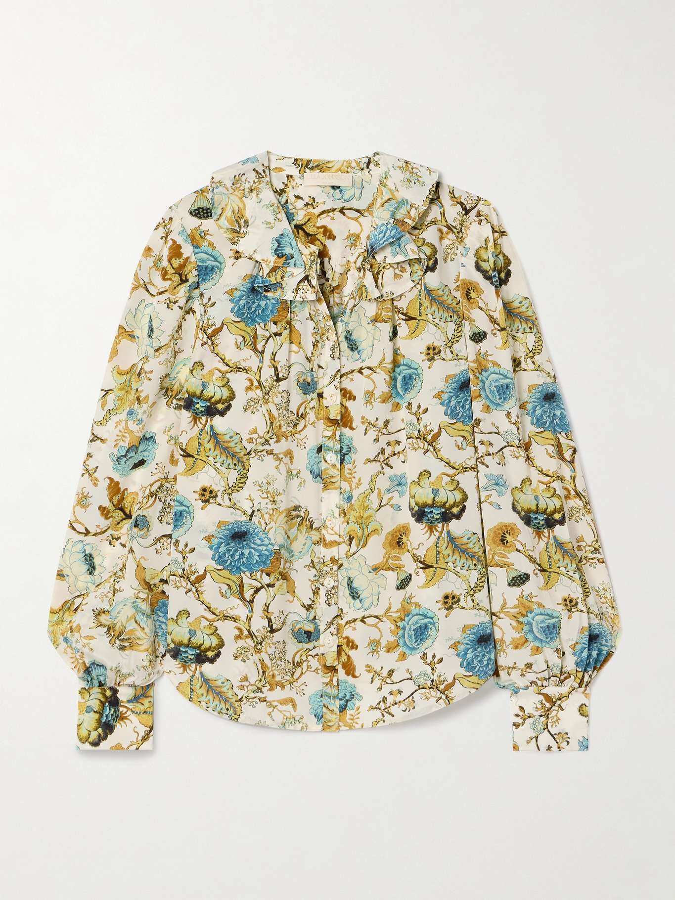 Vernon ruffled floral-print silk crepe de chine blouse - 1