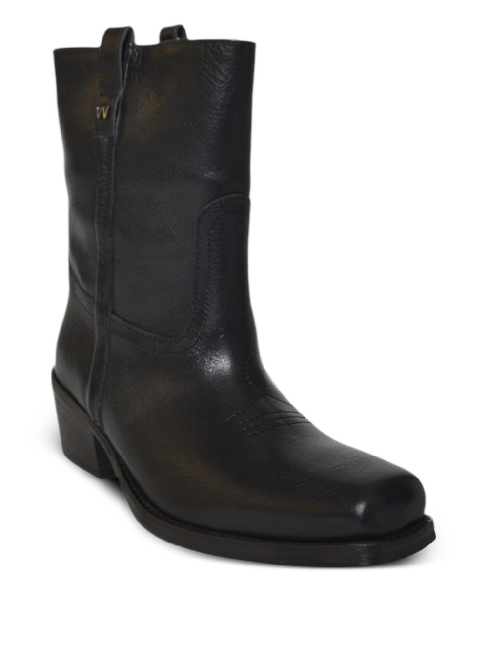 60mm leather square-toe boots - 2