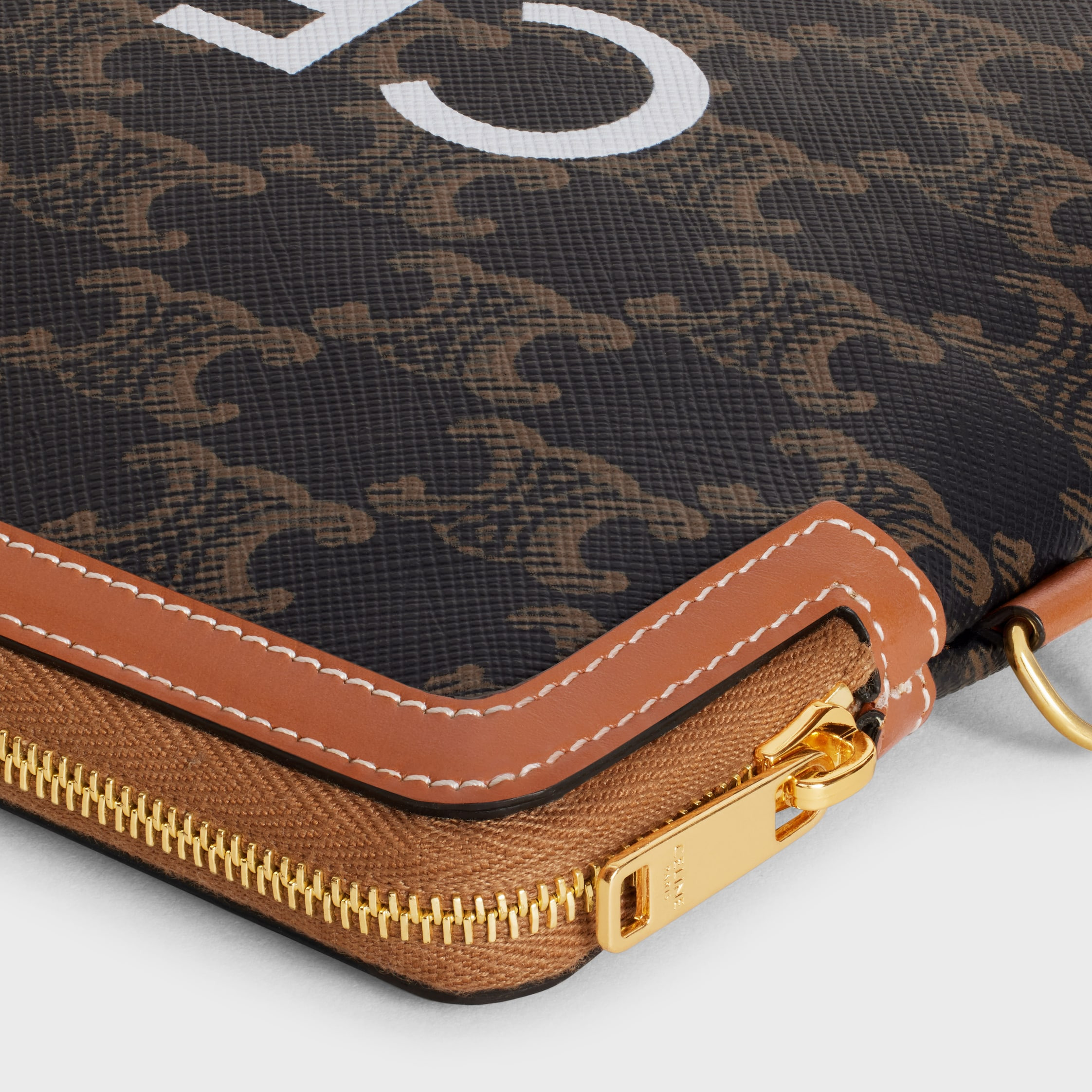 SMALL POUCH WITH STRAP celine signature in TRIOMPHE CANVAS WITH CELINE PRINT - 5