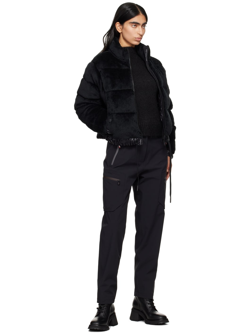 Black Ayse Faux-Fur Down Jacket - 5