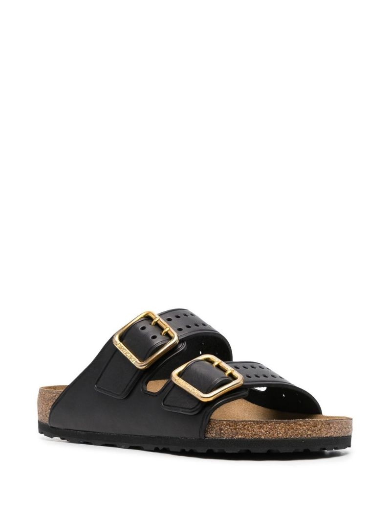 double-strap leather sandals - 2