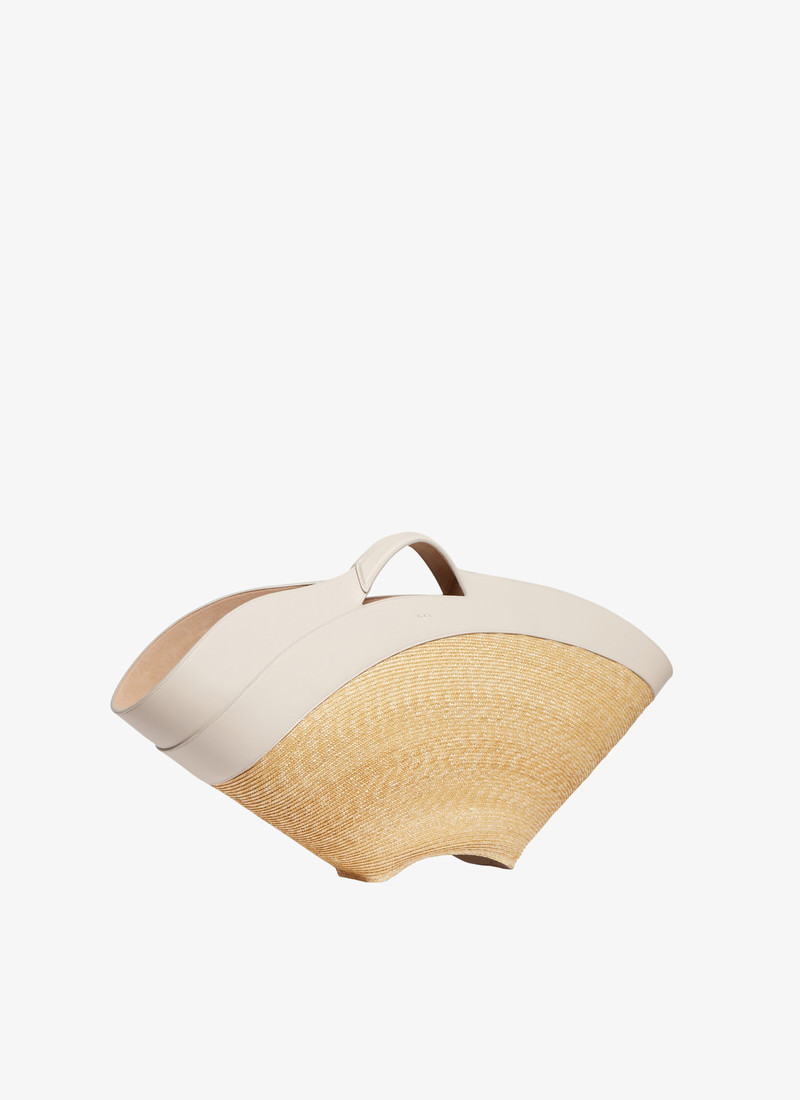 KHAIMA LARGE BAG IN CALFSKIN AND STRAW 3