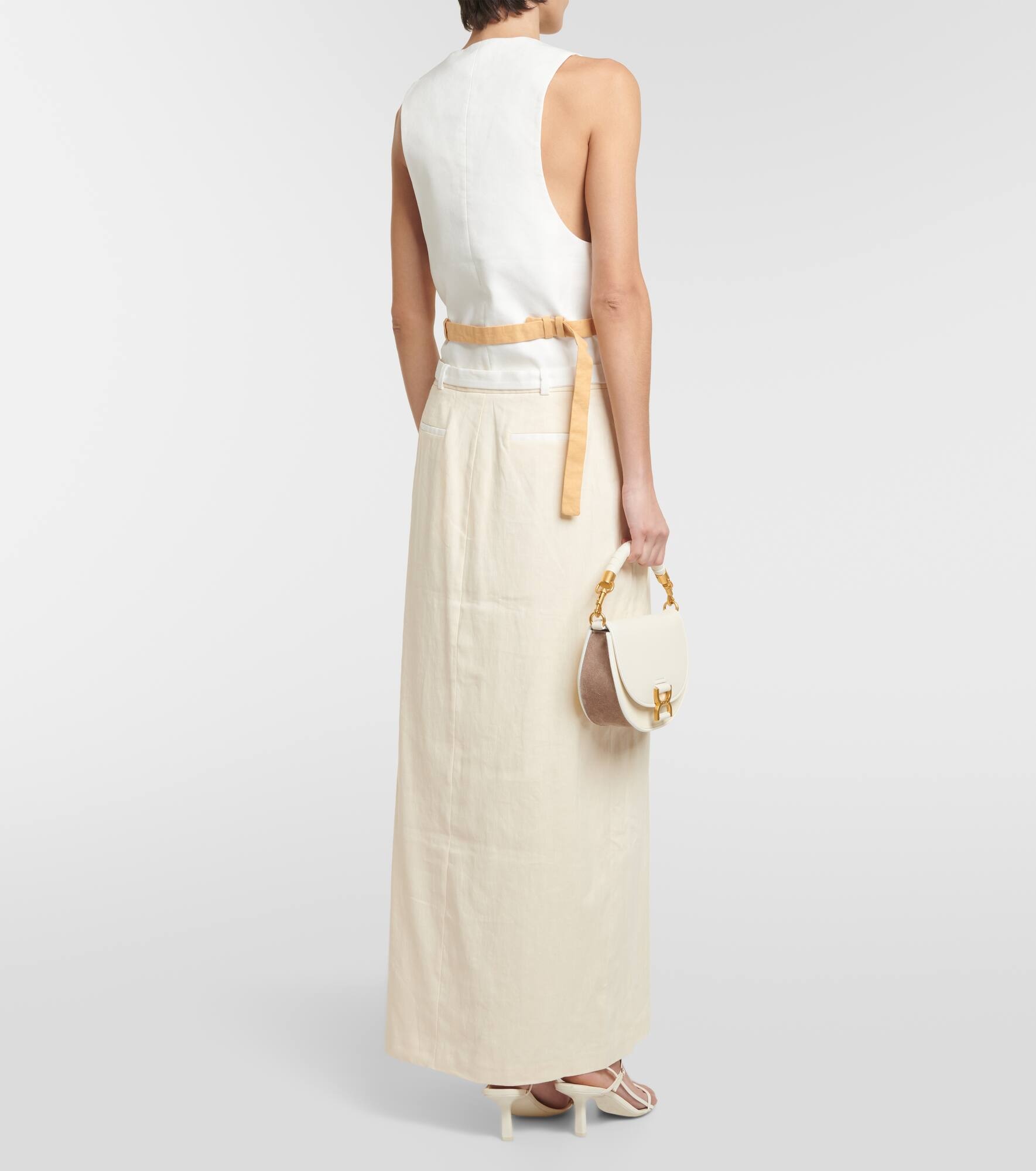 Dune mid-rise linen-blend maxi skirt - 3