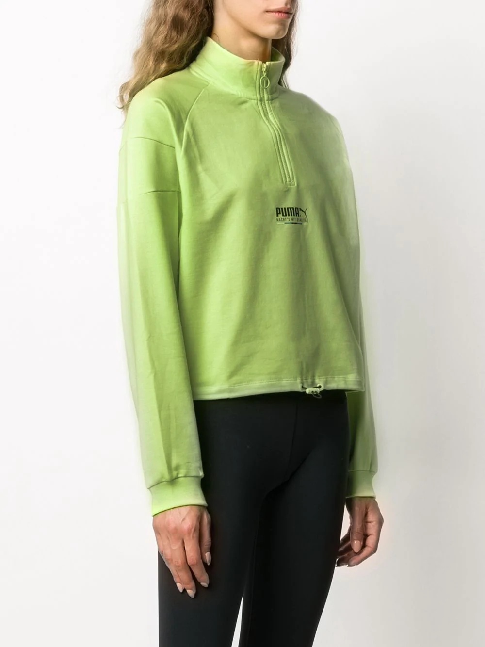 high-neck drawstring hem sweatshirt - 3