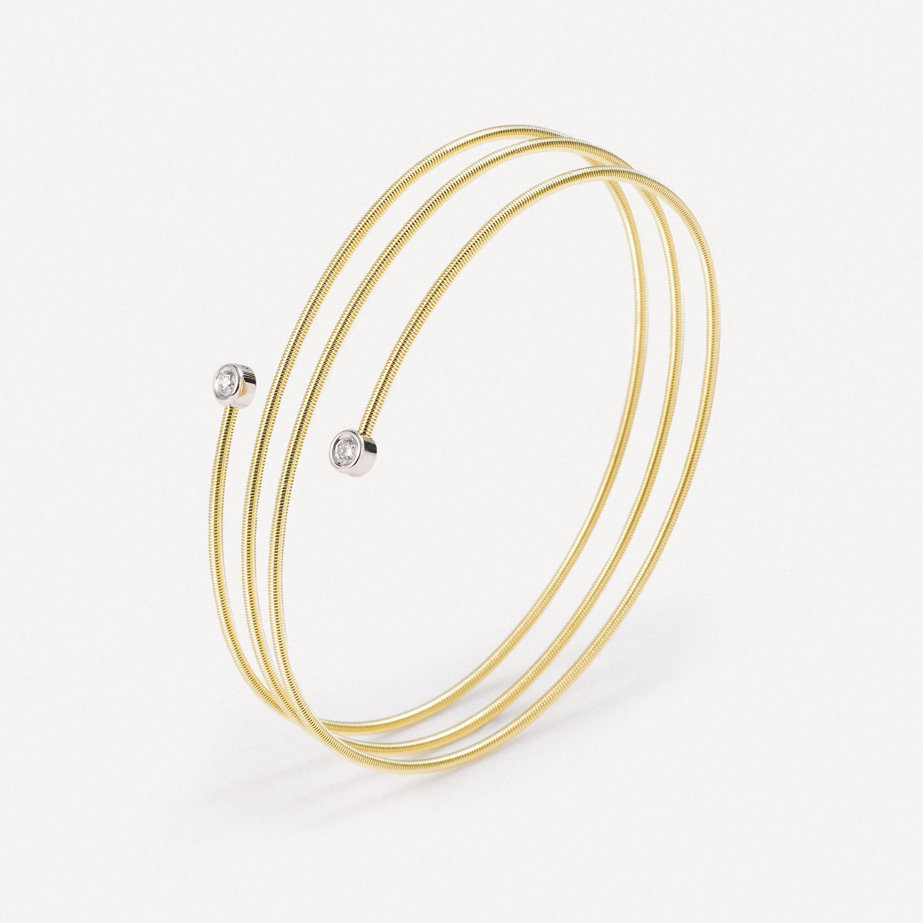 Gold Spiral bracelet with two diamonds TOUS ATELIER - 1