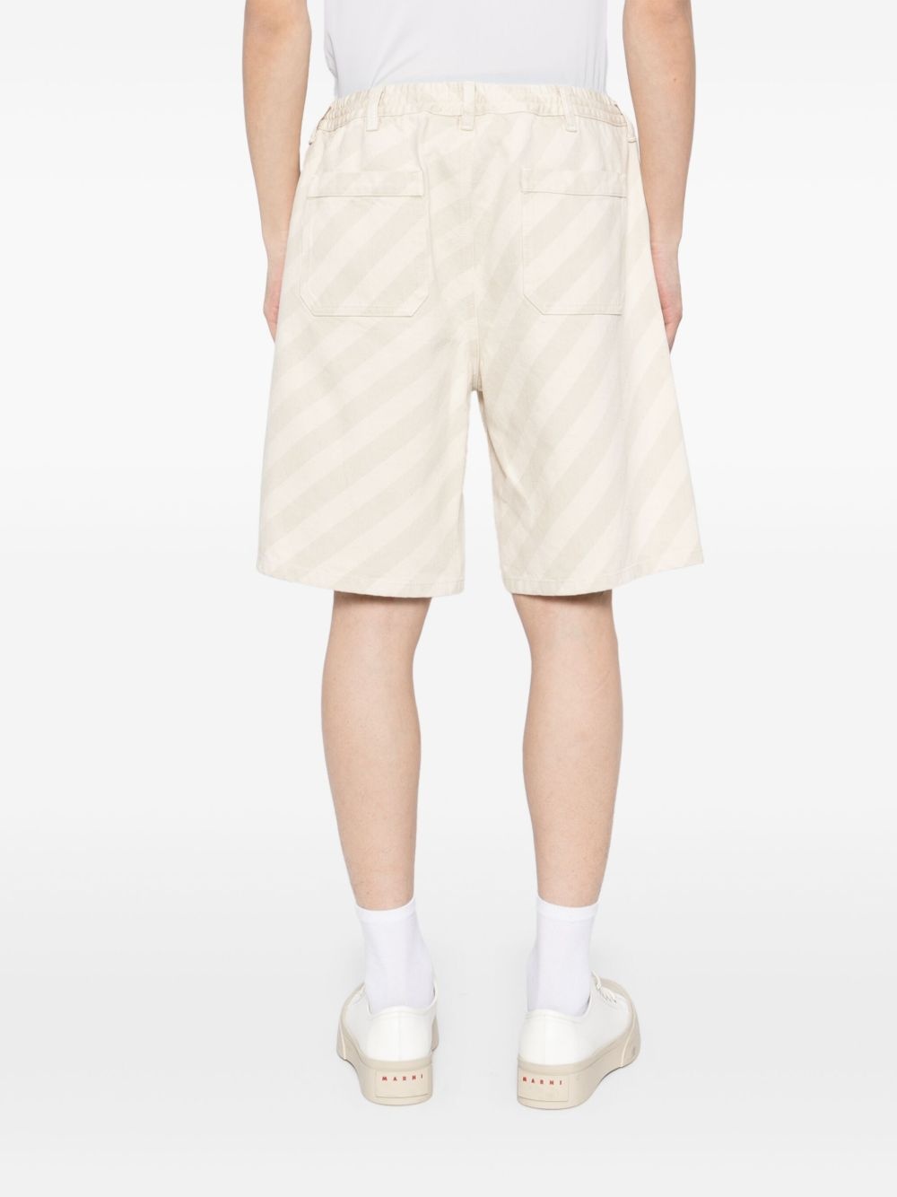 striped denim shorts - 4