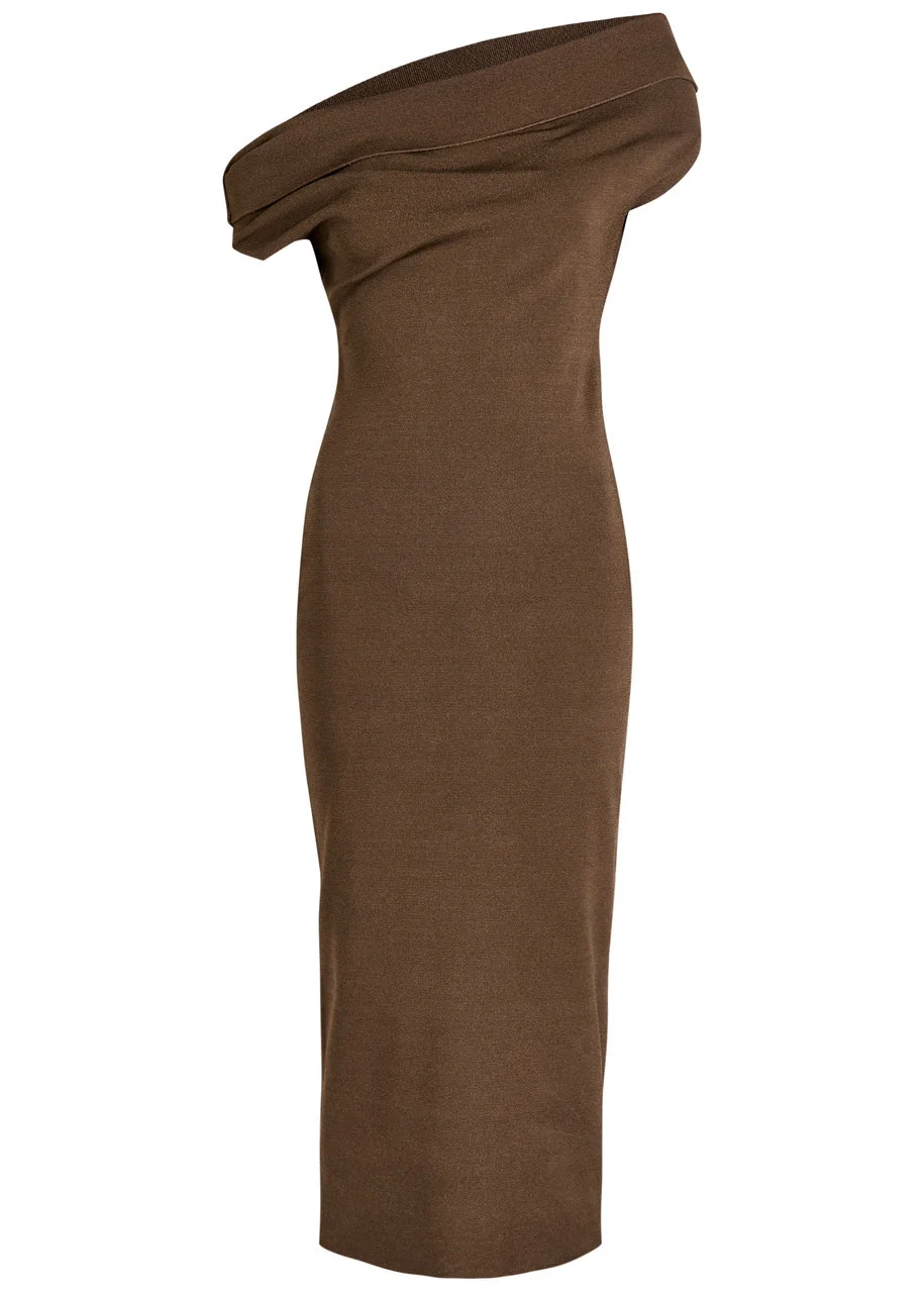 Armarium Debra Asymmetric Stretch-knit Midi Dress - 1