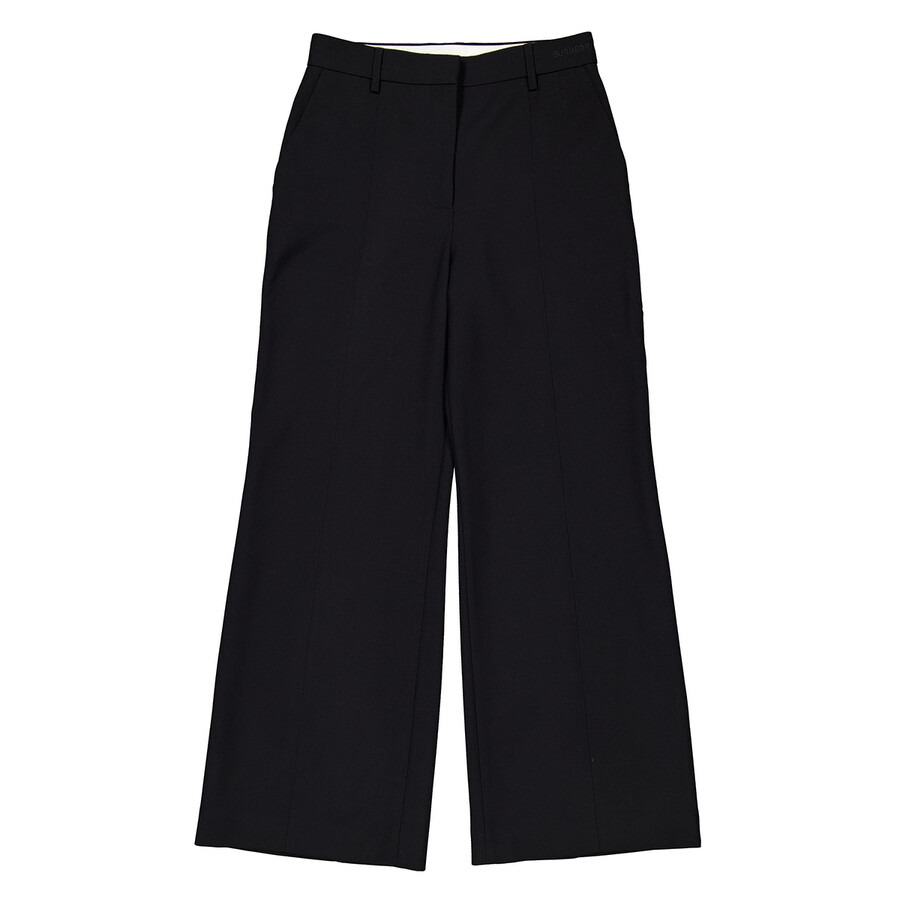 Burberry Wool Embroidered Logo Tailored Trousers - 5
