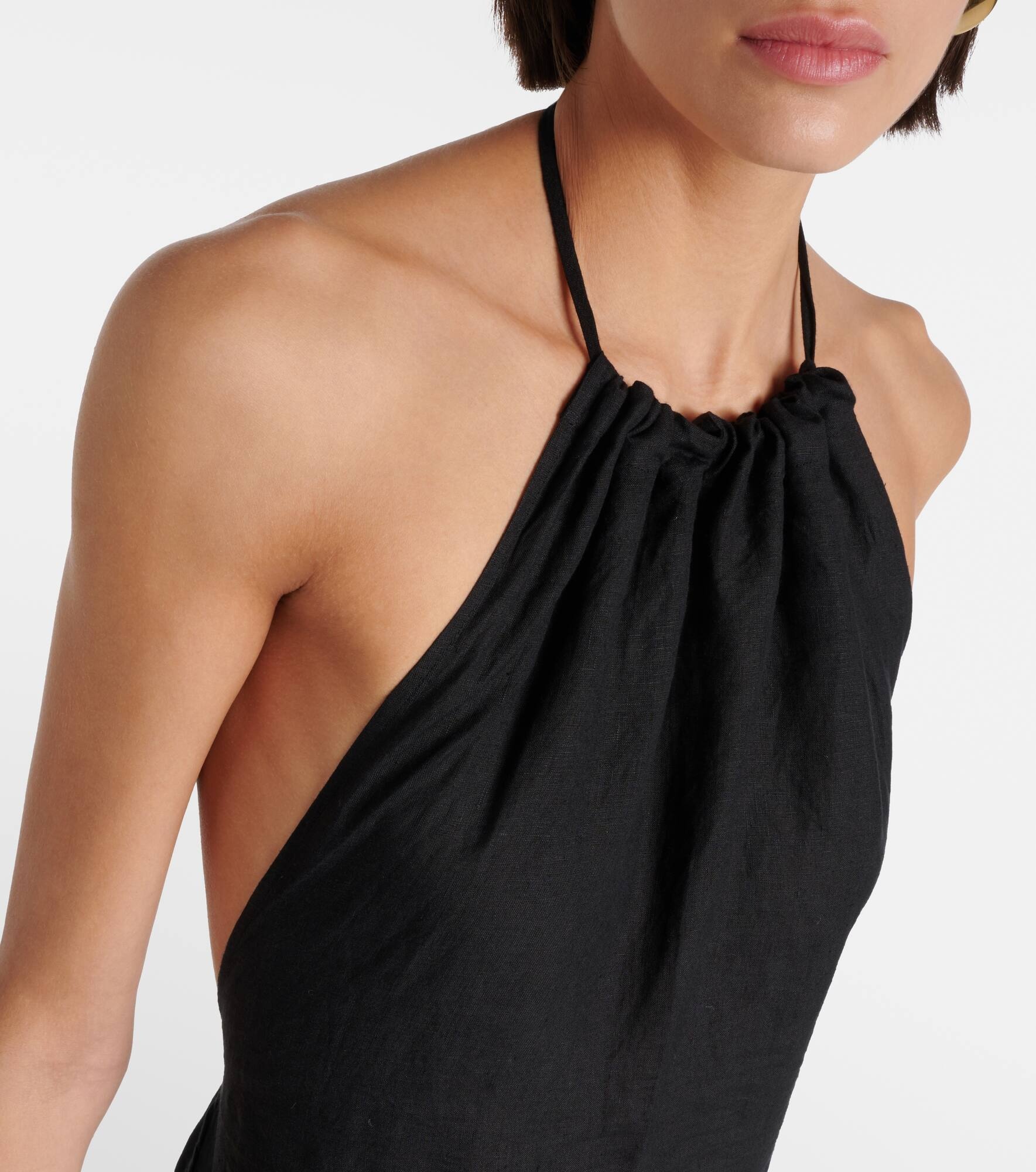 Lelia halterneck linen maxi dress - 4