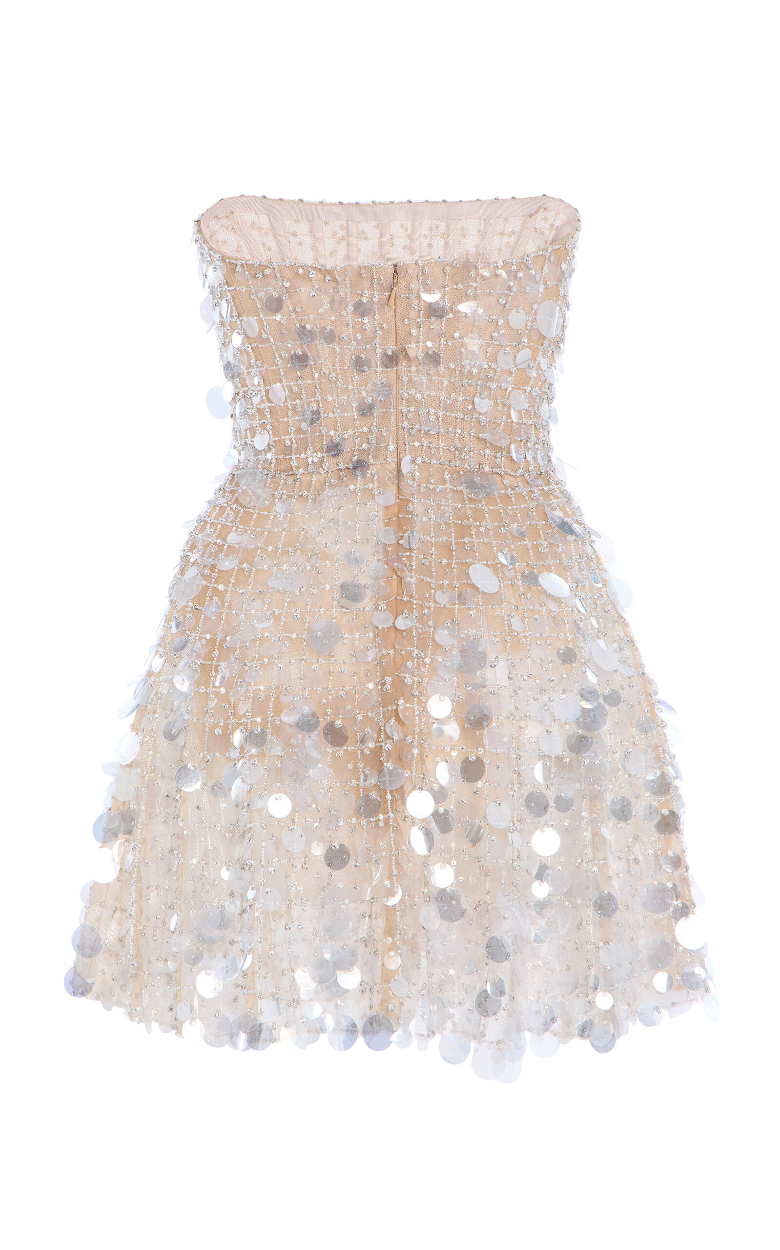 Paillette-Embellished Mini Dress nude - 6