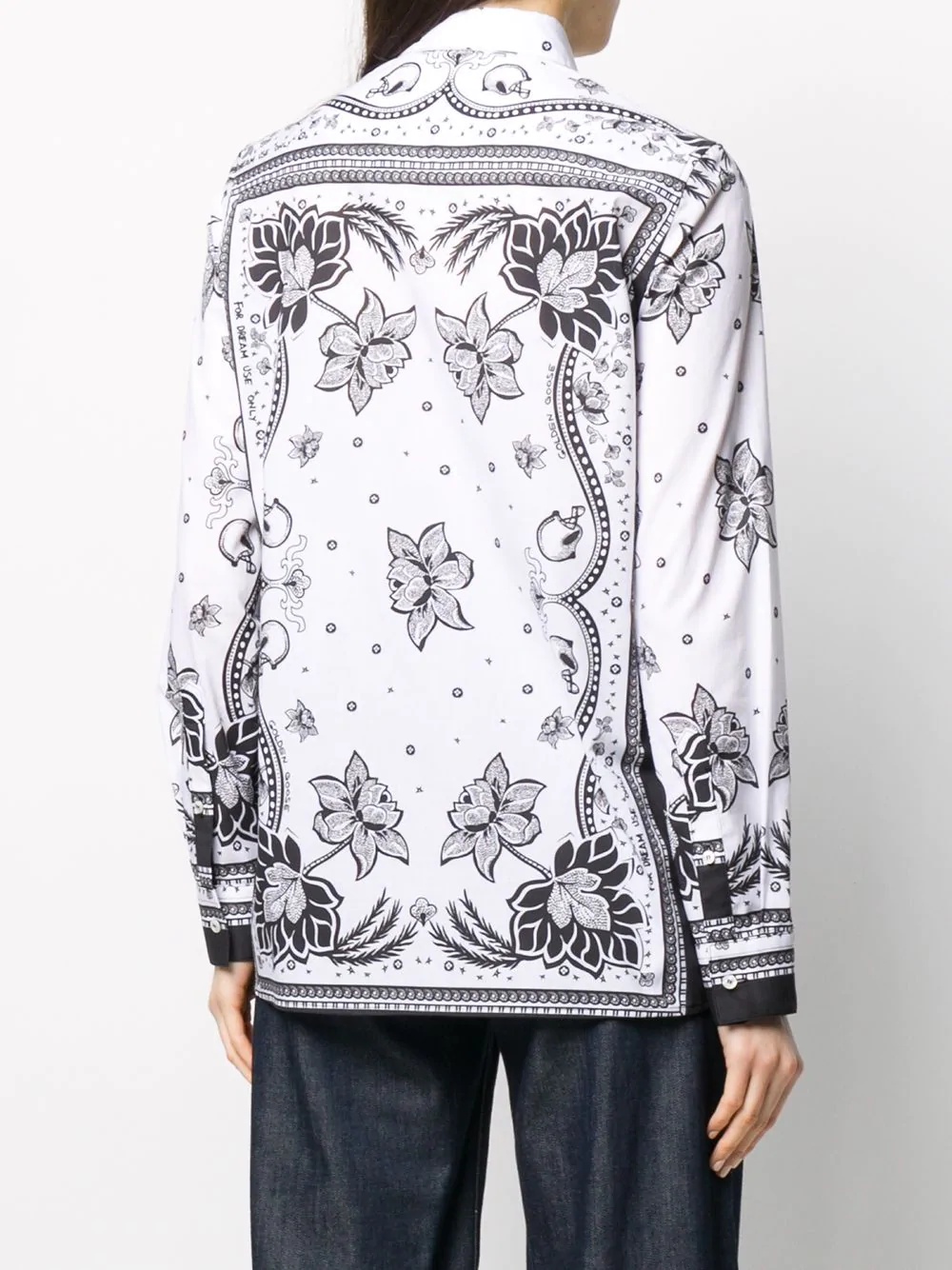 foulard-print long-sleeved shirt - 4