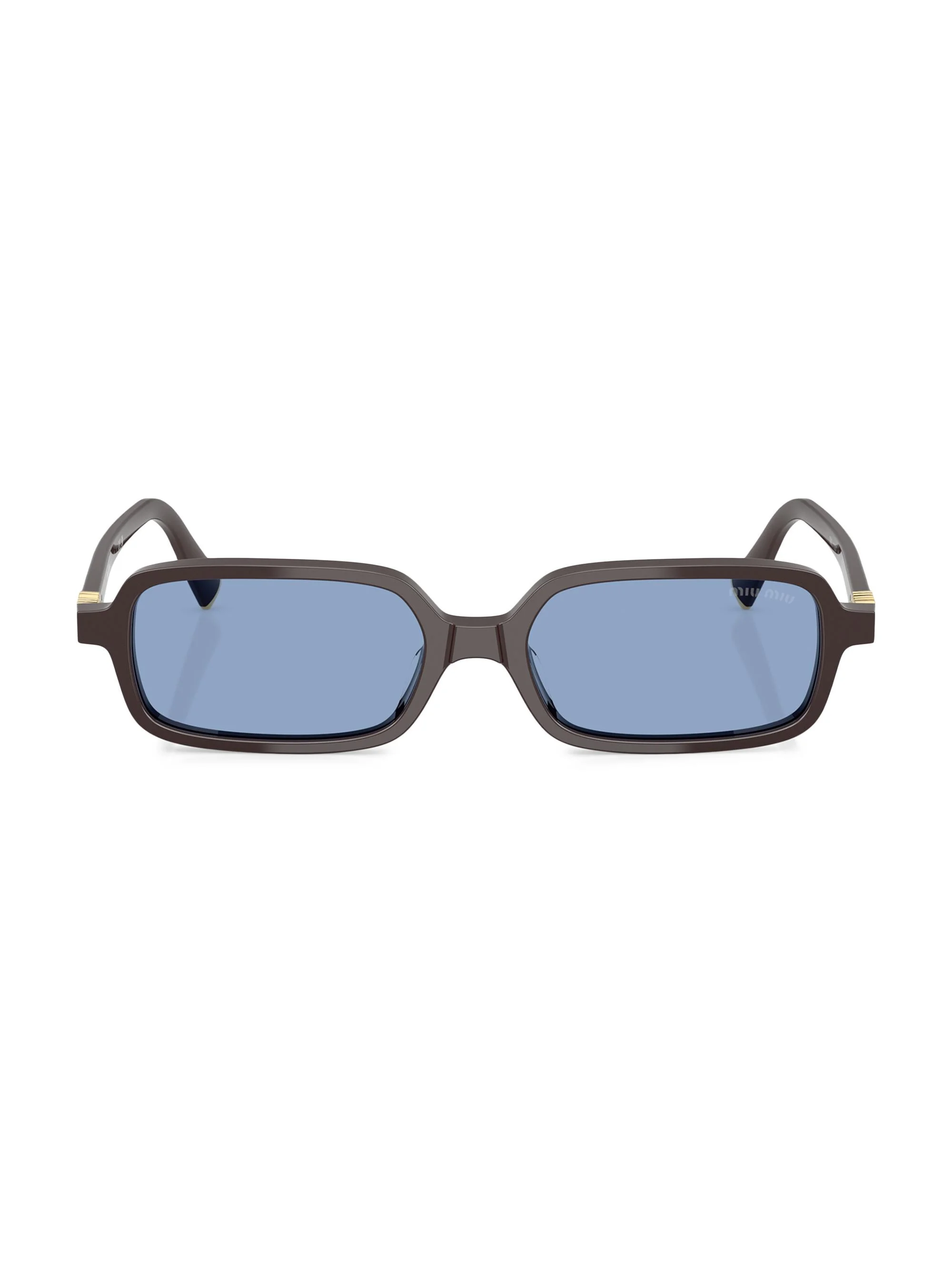 Women's Regarde 52MM Rectangular Sunglasses - Brown Light Blue - 1