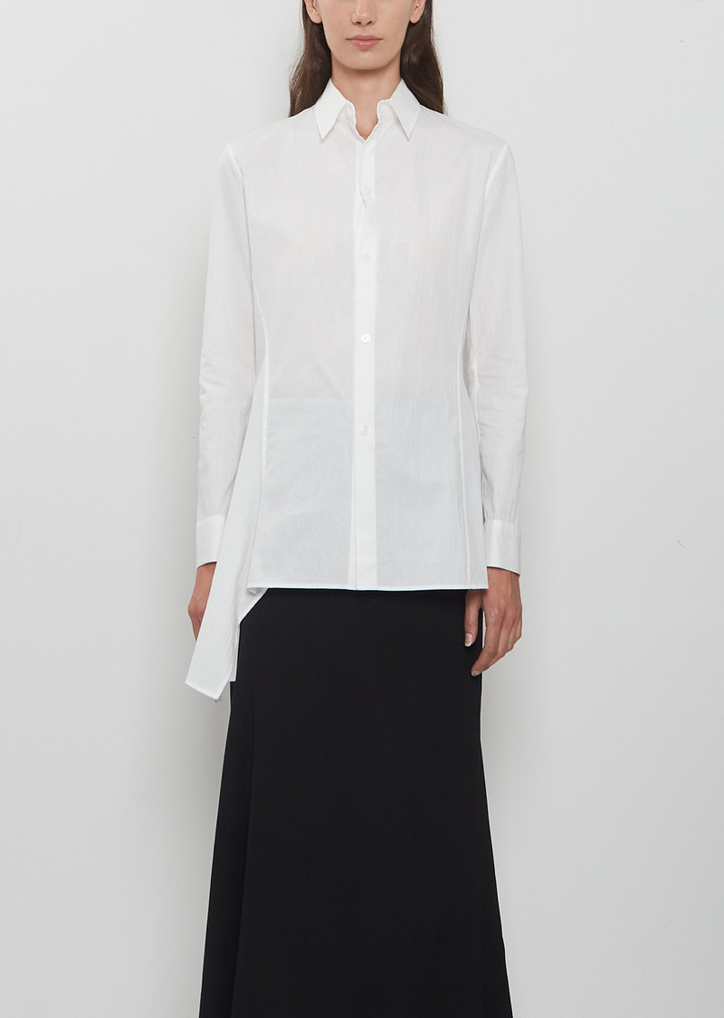 Paneled Long Cotton Shirt 1