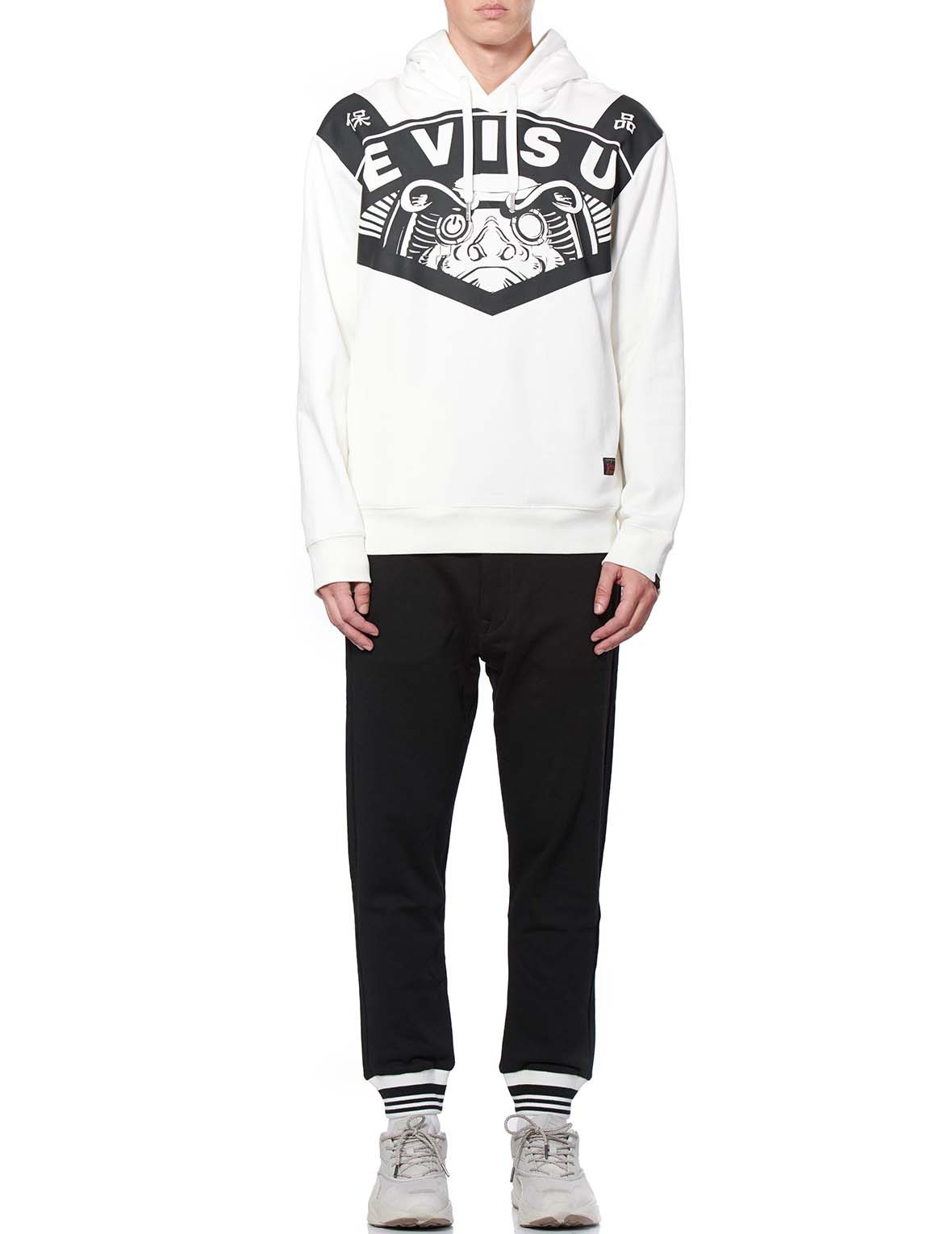 HYBRID SWEATPANTS WITH EVISU GIANT PRINT - 1