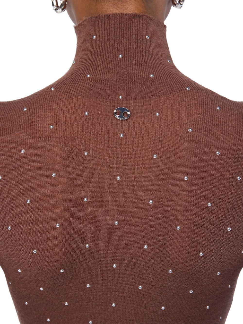 embellished-details turtleneck top - 5