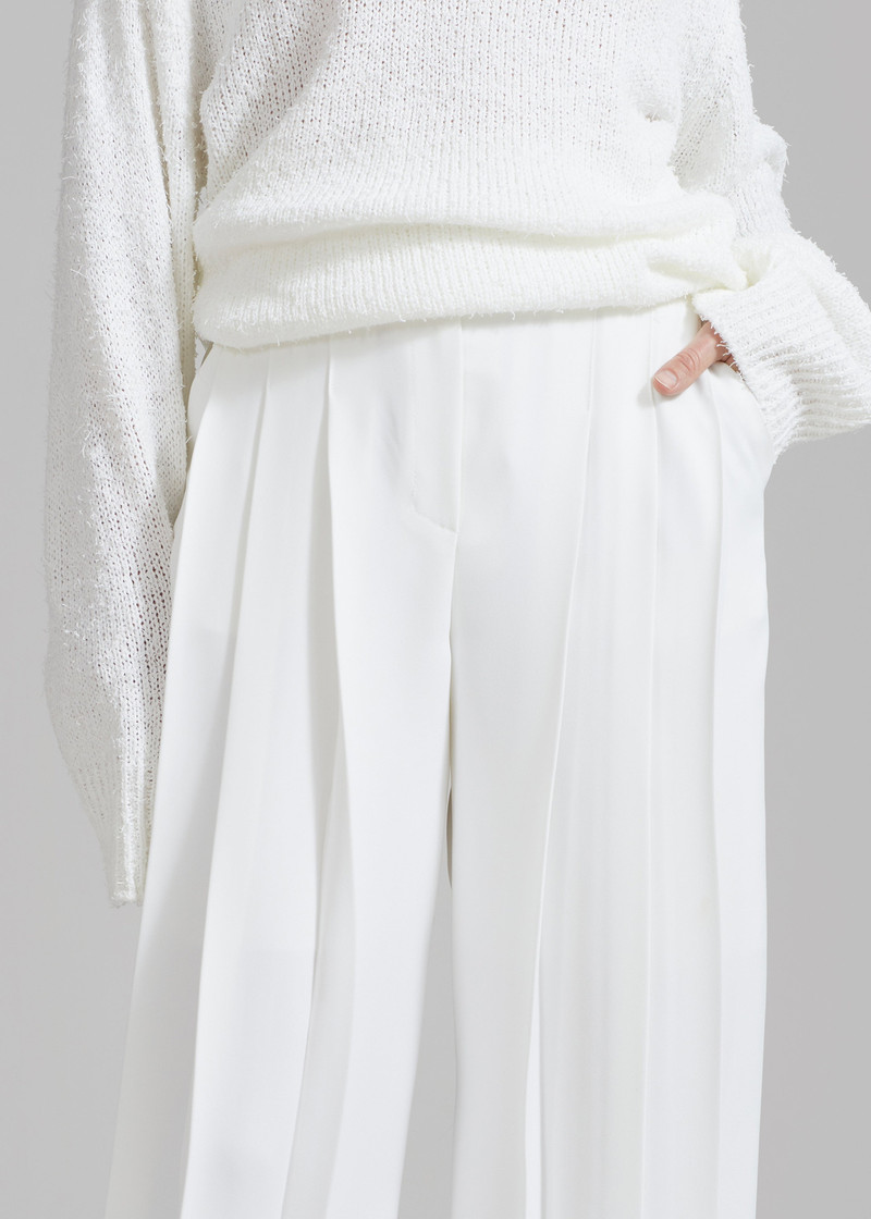 Dillon Pleated Pants - White 5