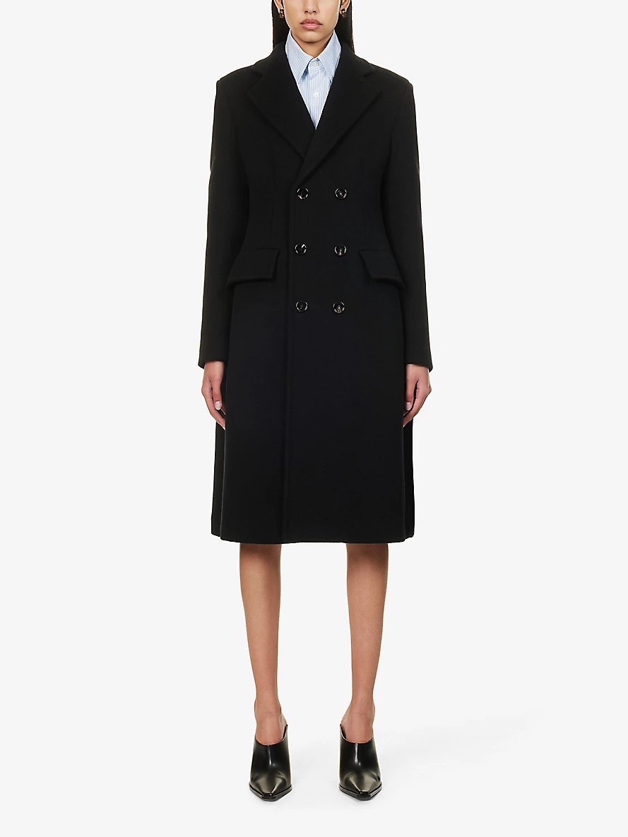 Double-breasted wool and cashmere-blend coat - 3