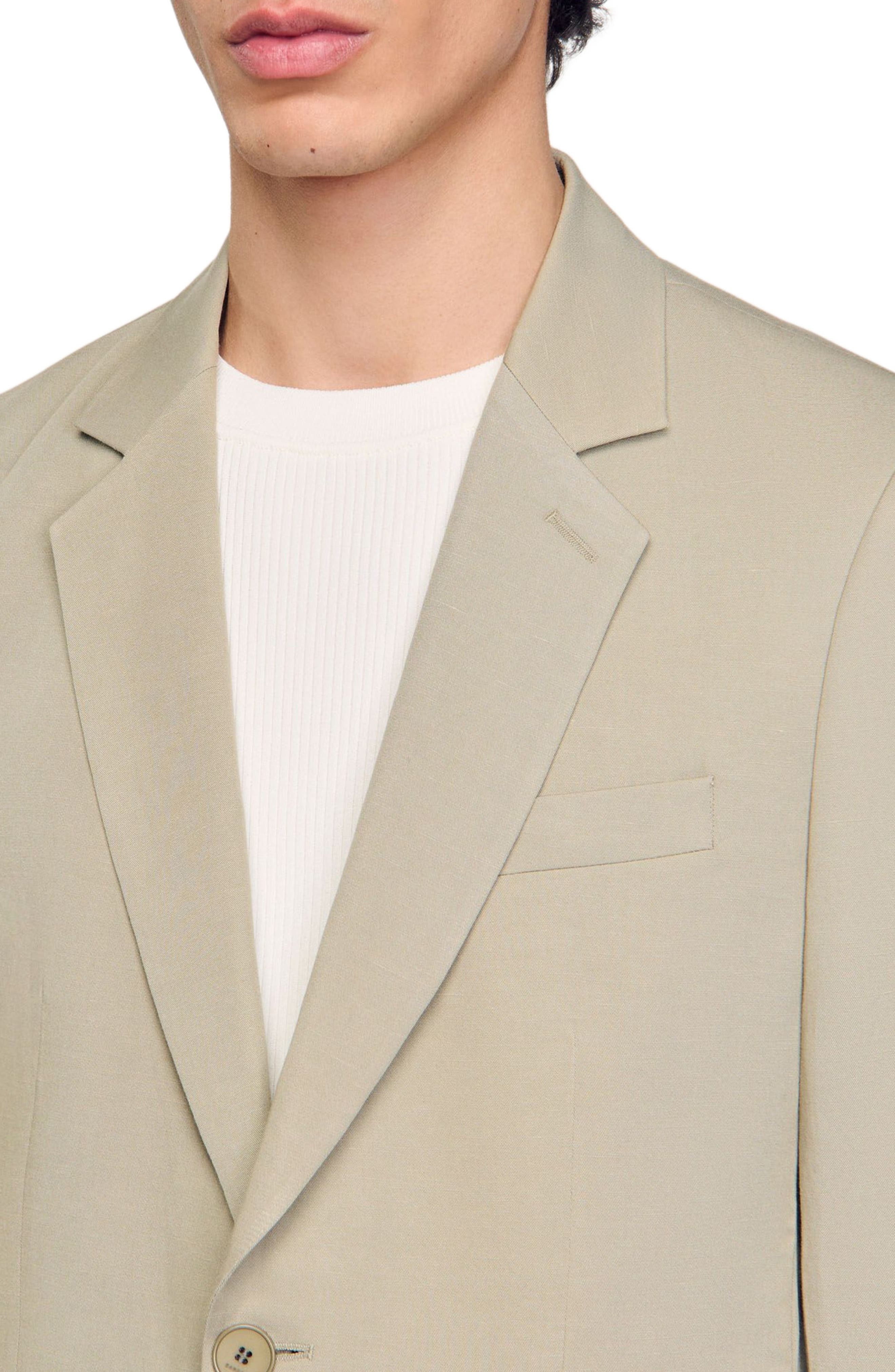 SANDRO Suit jacket in Light Kaki. at Nordstrom - 4